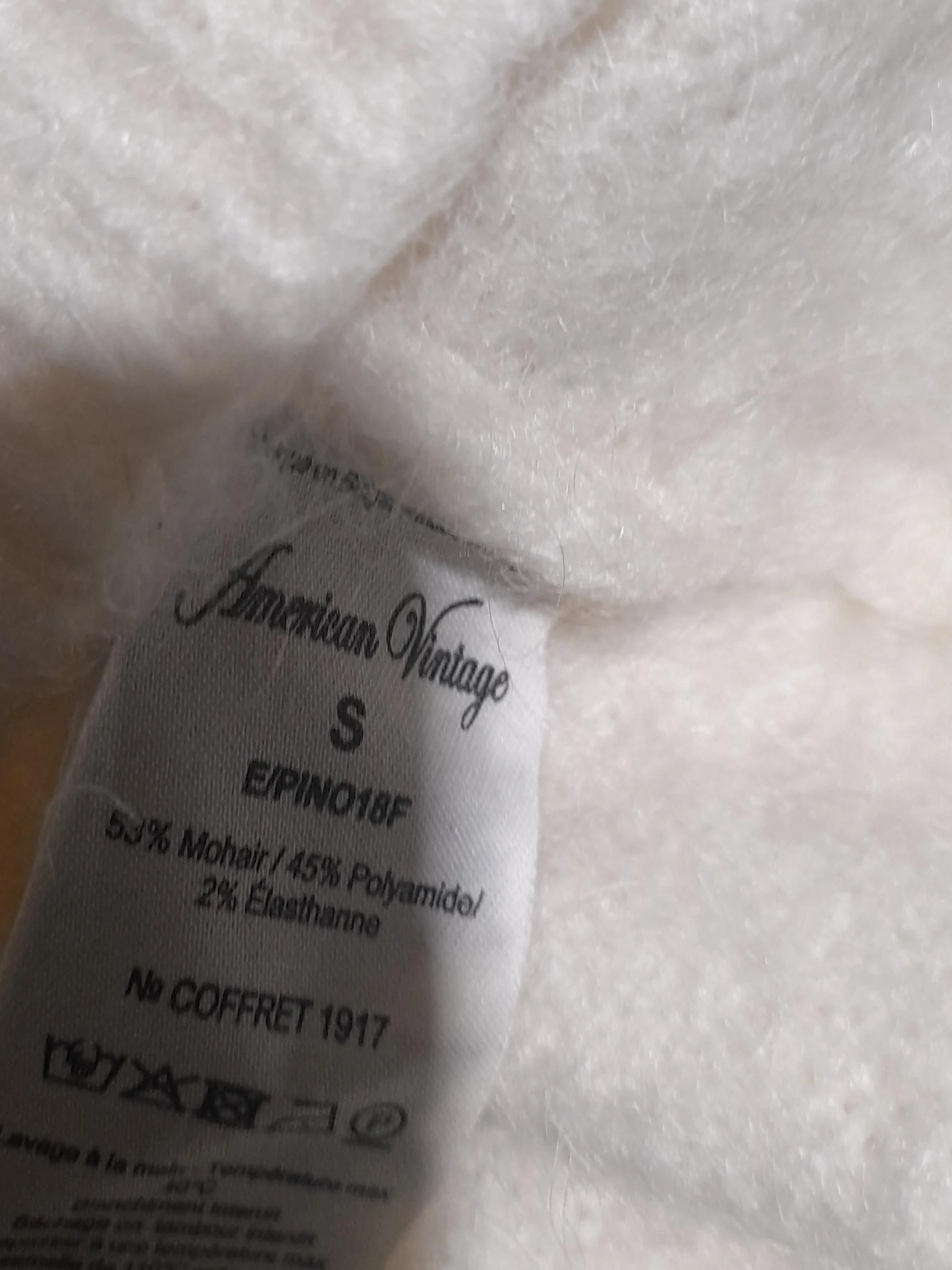 American Vintage Women's Jumper S Cream Mohair with Polyamide, Elastane Pullover - Image 6
