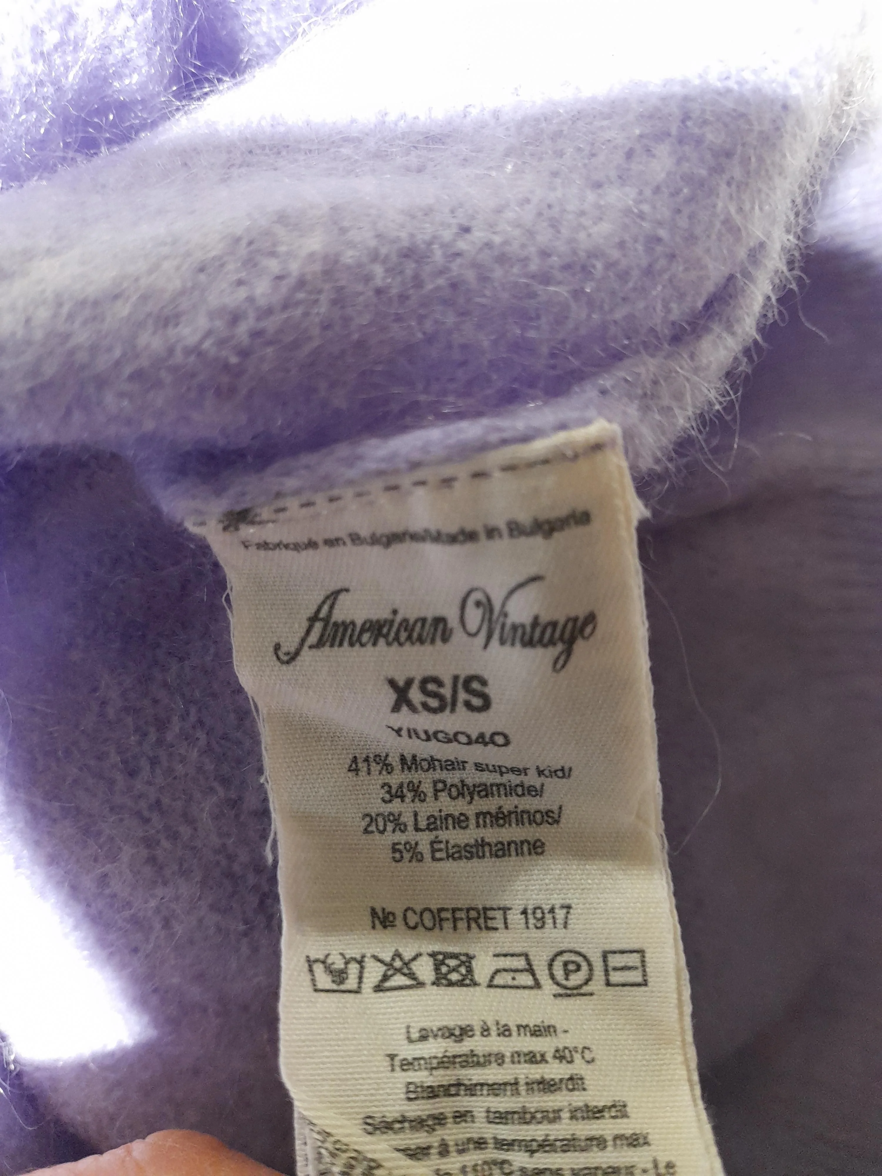 American Vintage Women's Jumper XS Purple Mohair - Image 6