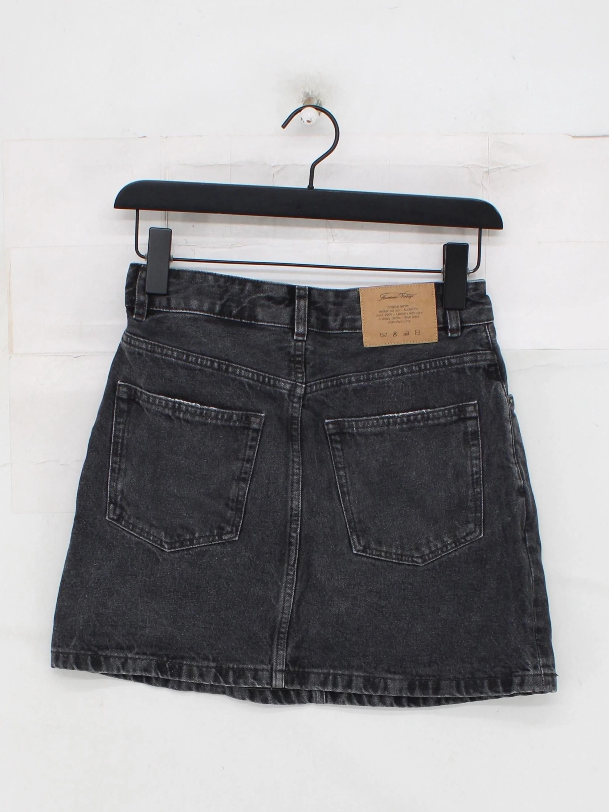 American Vintage Women's Mini Skirt S Grey 100% Cotton Short Mini - Image 2