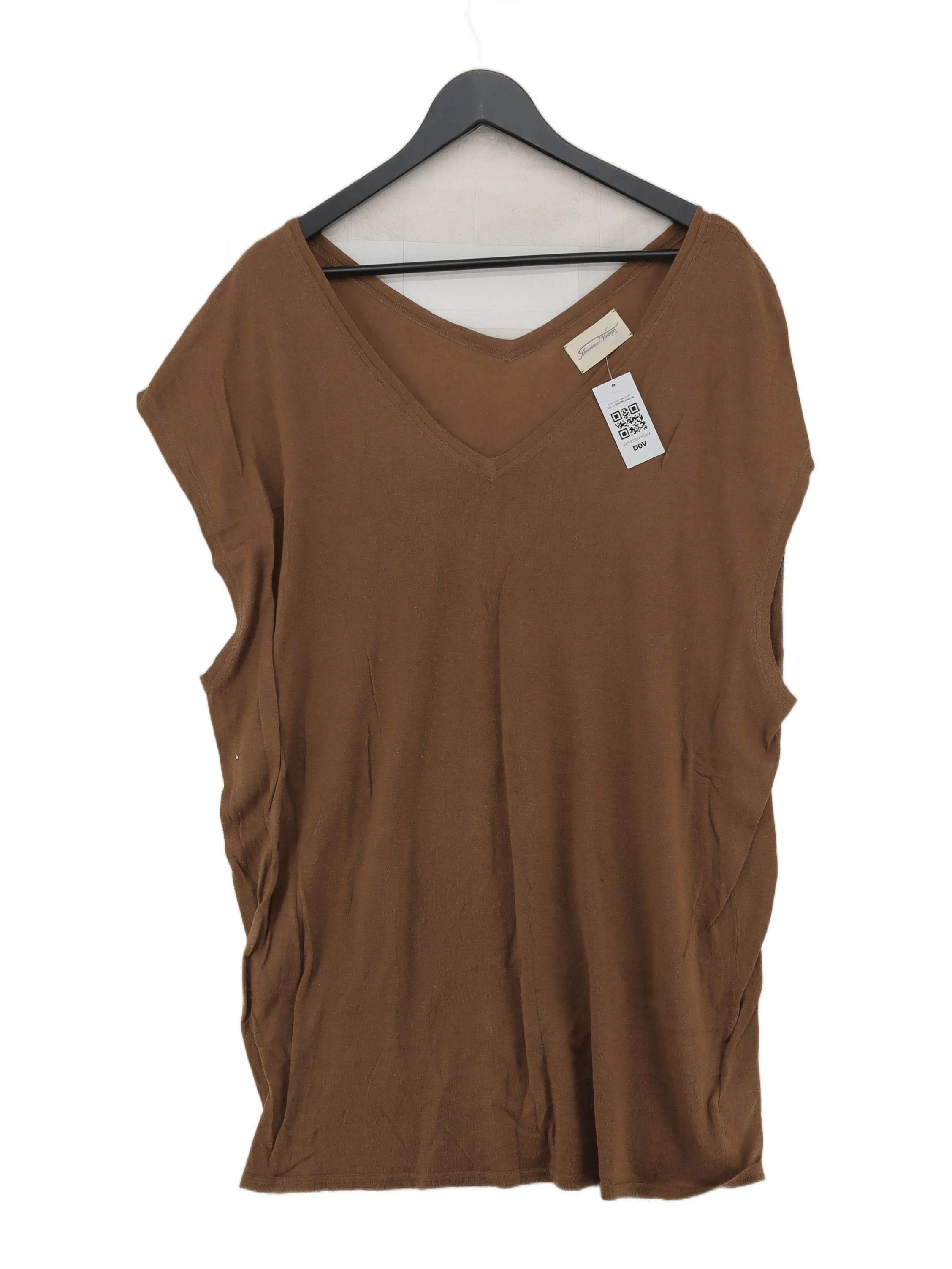 American Vintage Women's T-Shirt Brown Cotton with Silk, Linen Basic