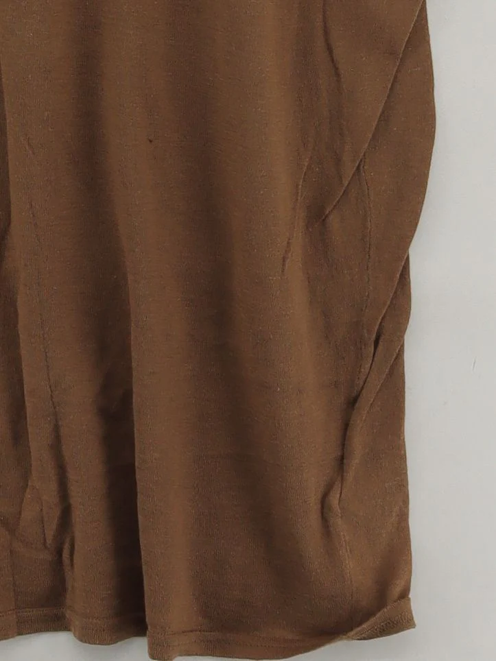 American Vintage Women's T-Shirt Brown Cotton with Silk, Linen Basic - Image 4