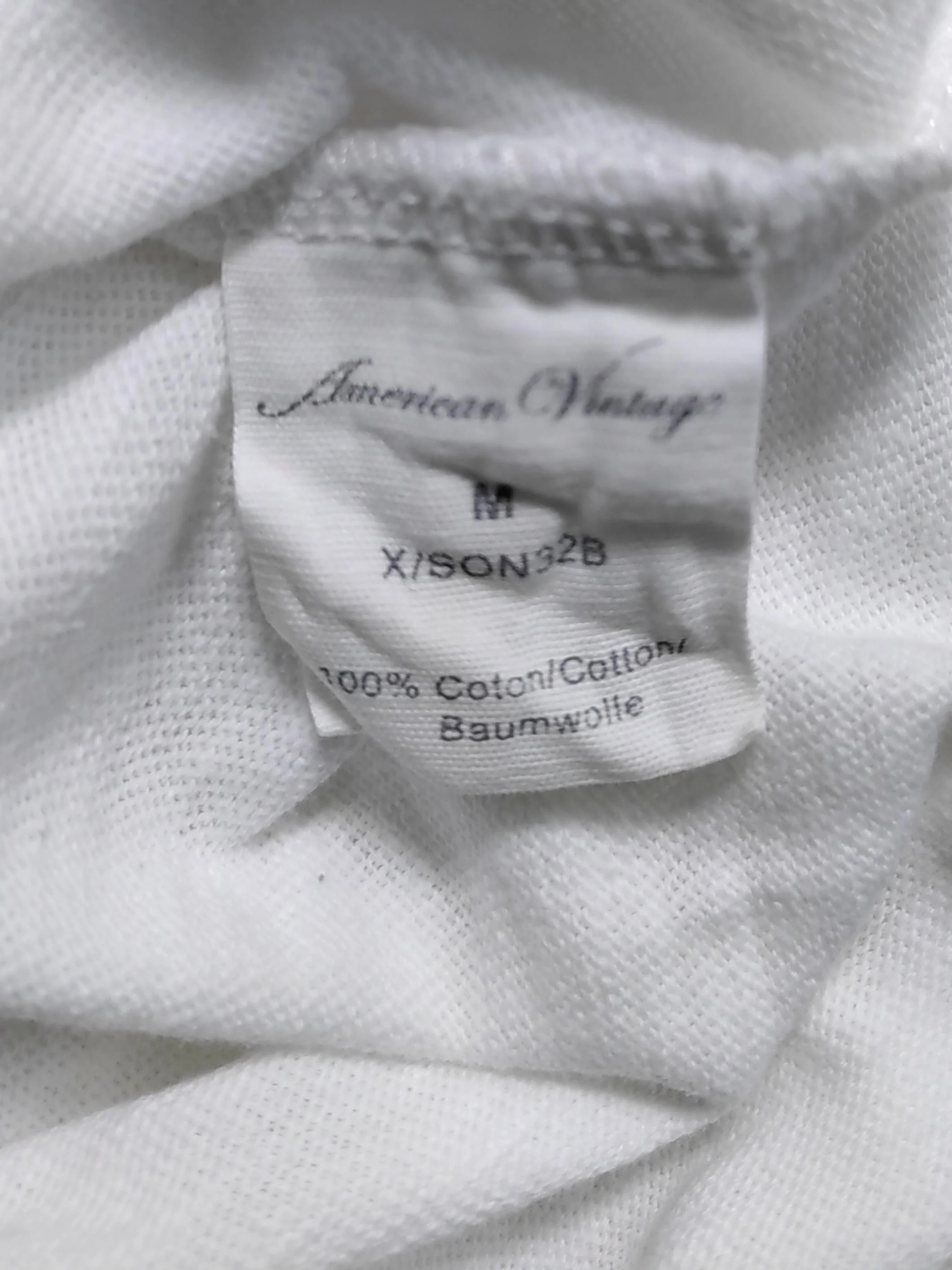 American Vintage Women's T-Shirt M White 100% Cotton Short Sleeve V-Neck Basic - Image 7