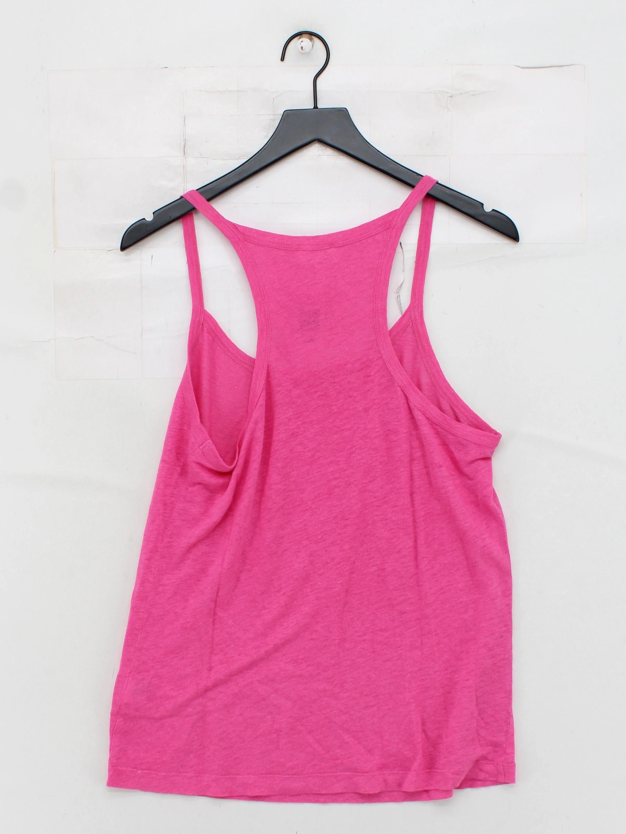 American Vintage Women's T-Shirt S Pink 100% Linen Sleeveless Round Neck Basic - Image 2
