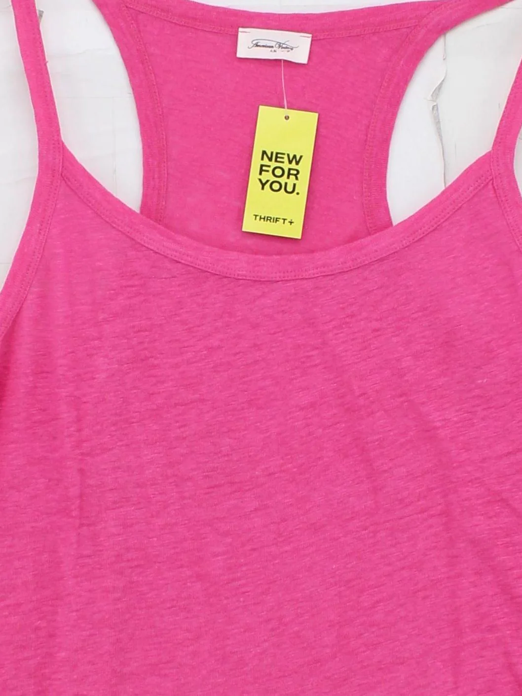 American Vintage Women's T-Shirt S Pink 100% Linen Sleeveless Round Neck Basic - Image 3