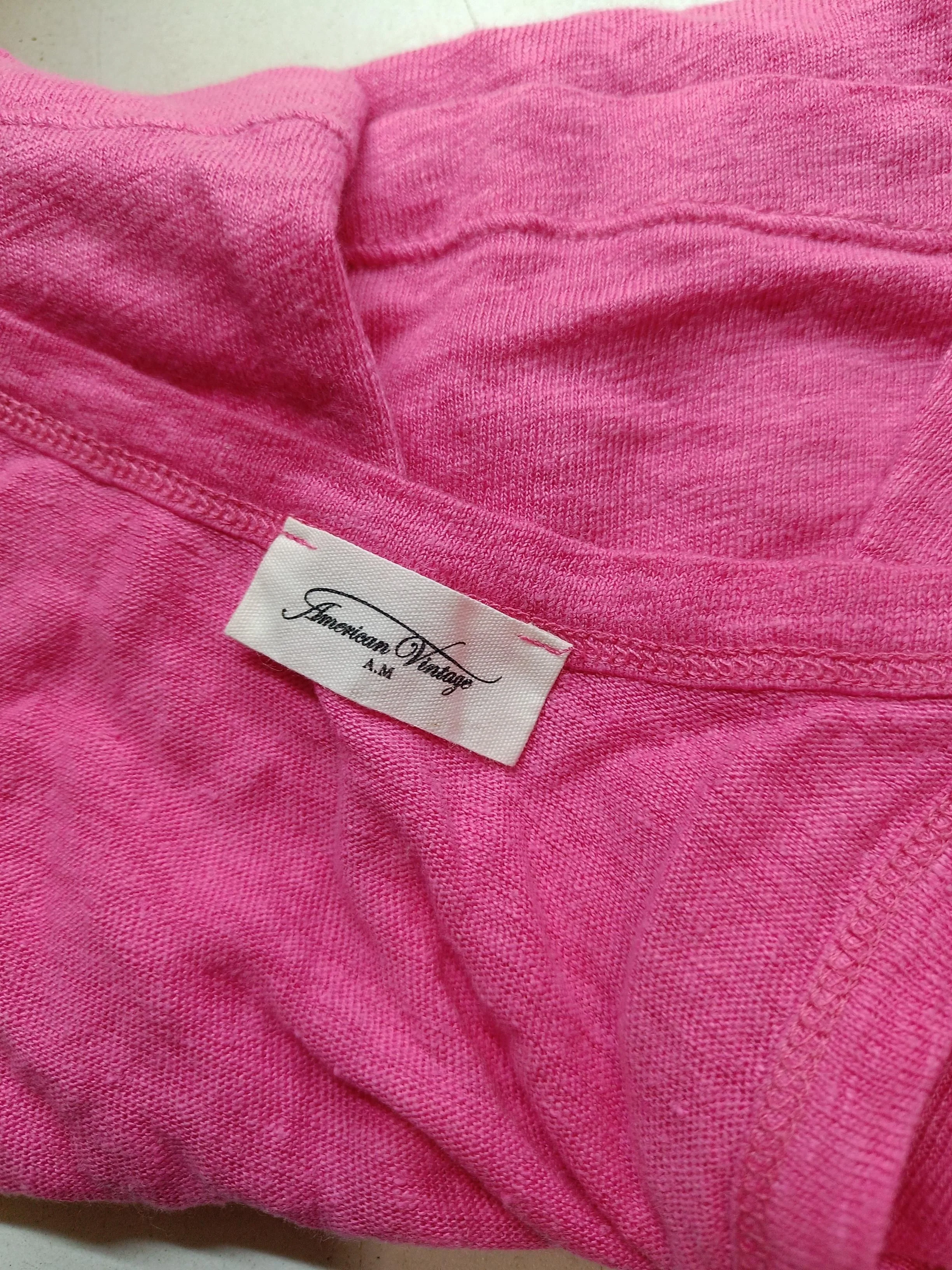 American Vintage Women's T-Shirt S Pink 100% Linen Sleeveless Round Neck Basic - Image 5
