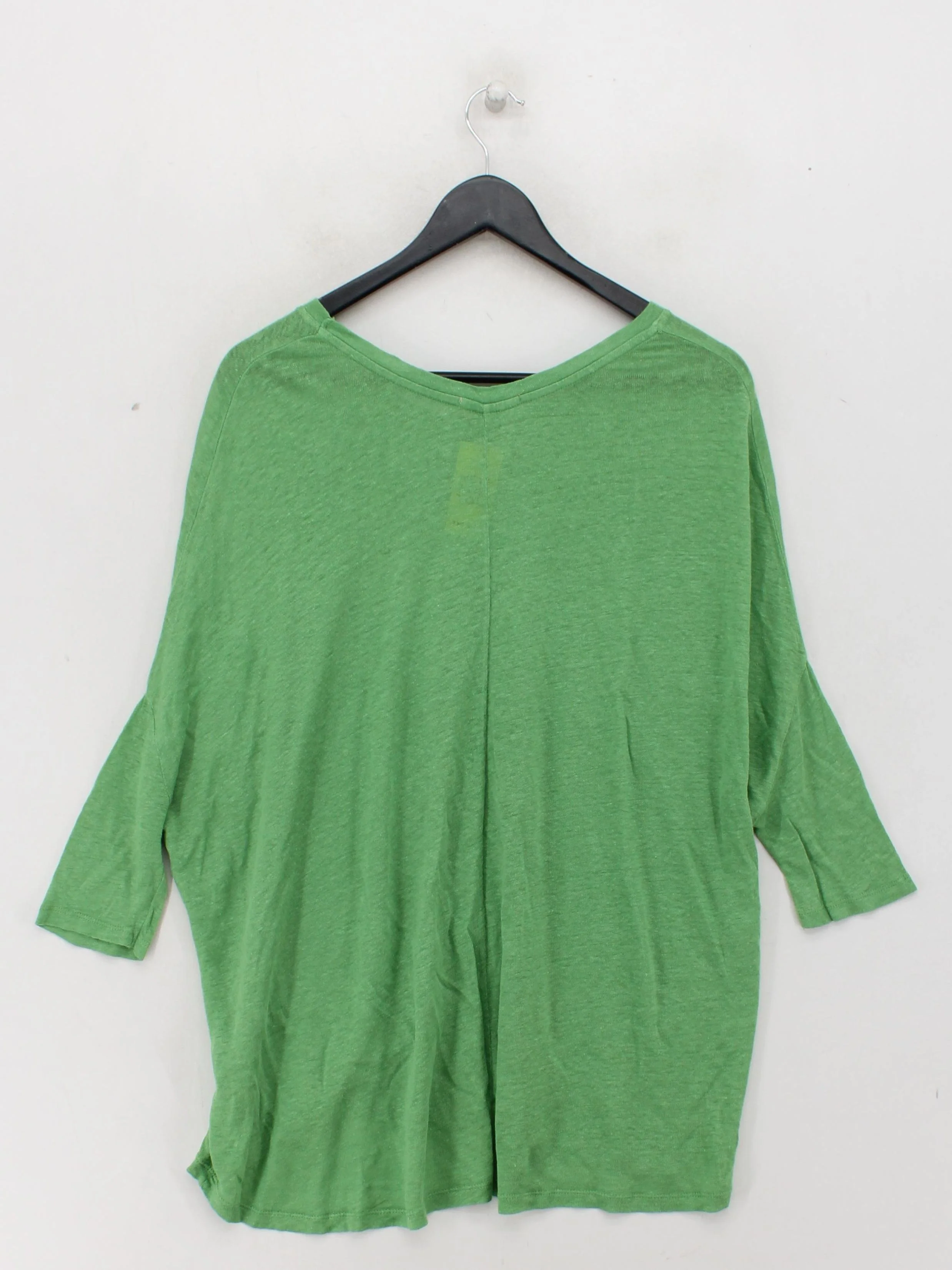 American Vintage Women's T-Shirt XS Green 100% Linen Basic - Image 2