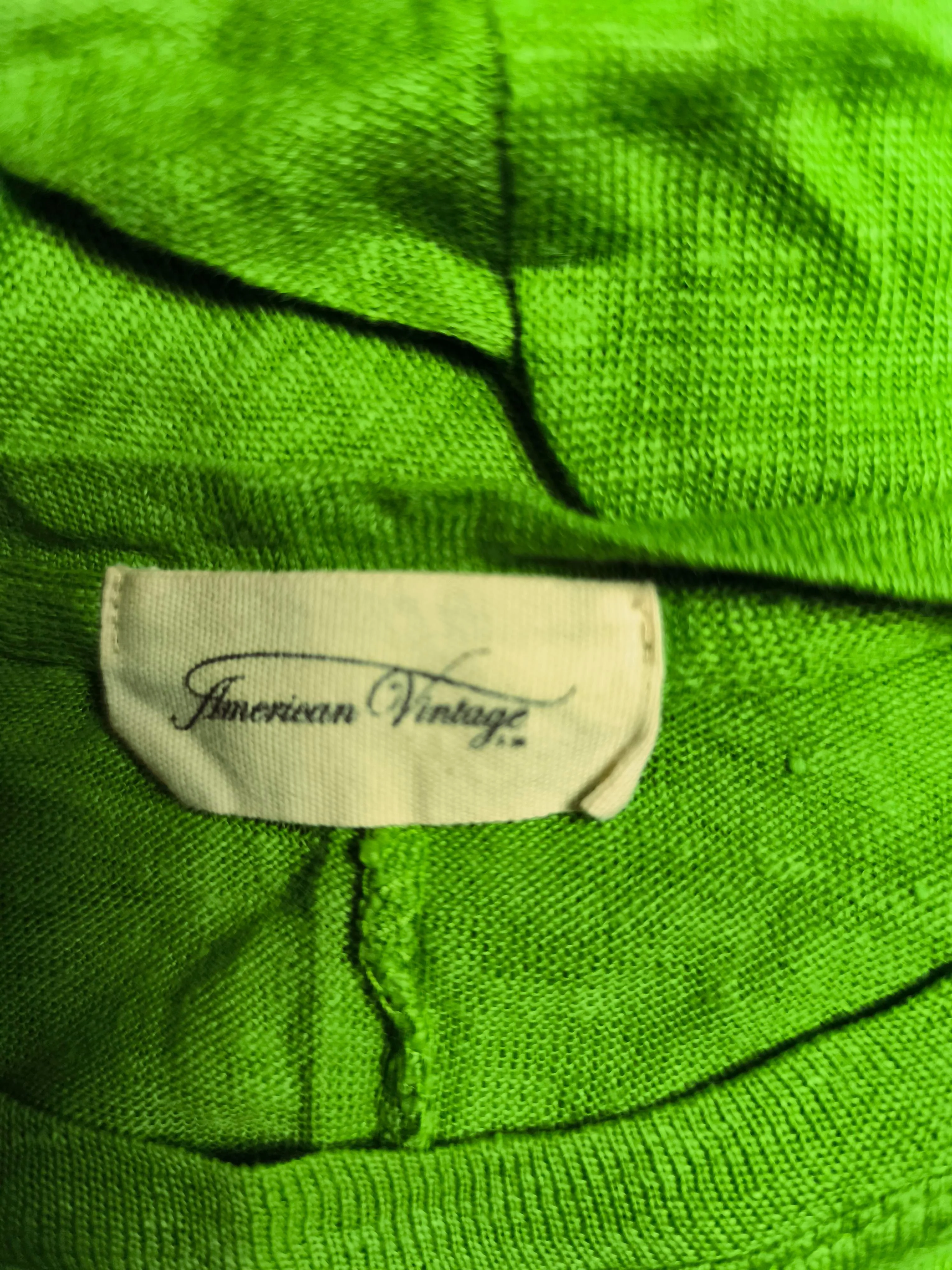 American Vintage Women's T-Shirt XS Green 100% Linen Basic - Image 5