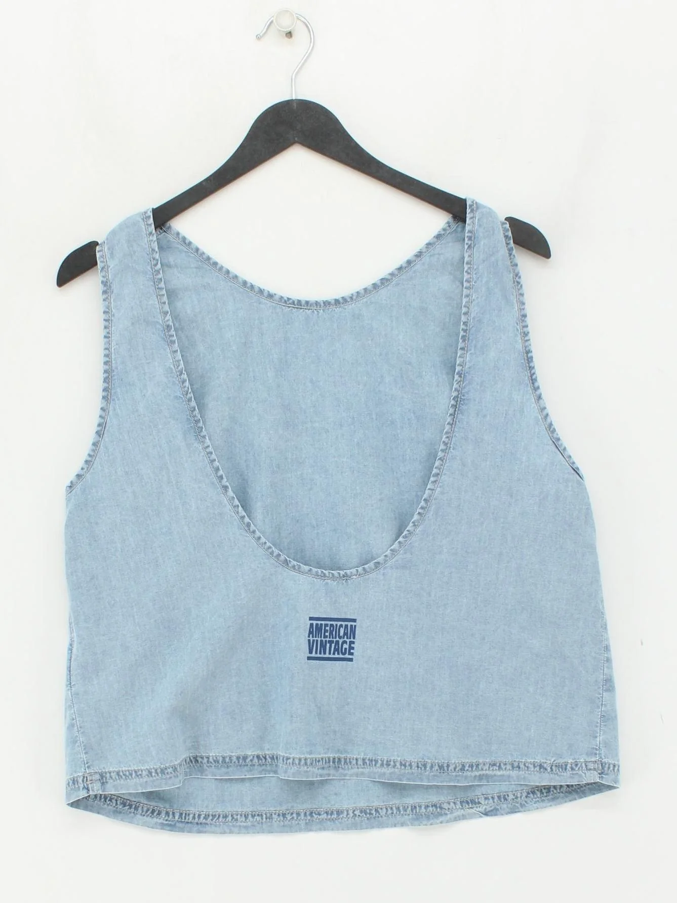 American Vintage Women's Top M Blue 100% Cotton Sleeveless Round Neck Basic - Image 2