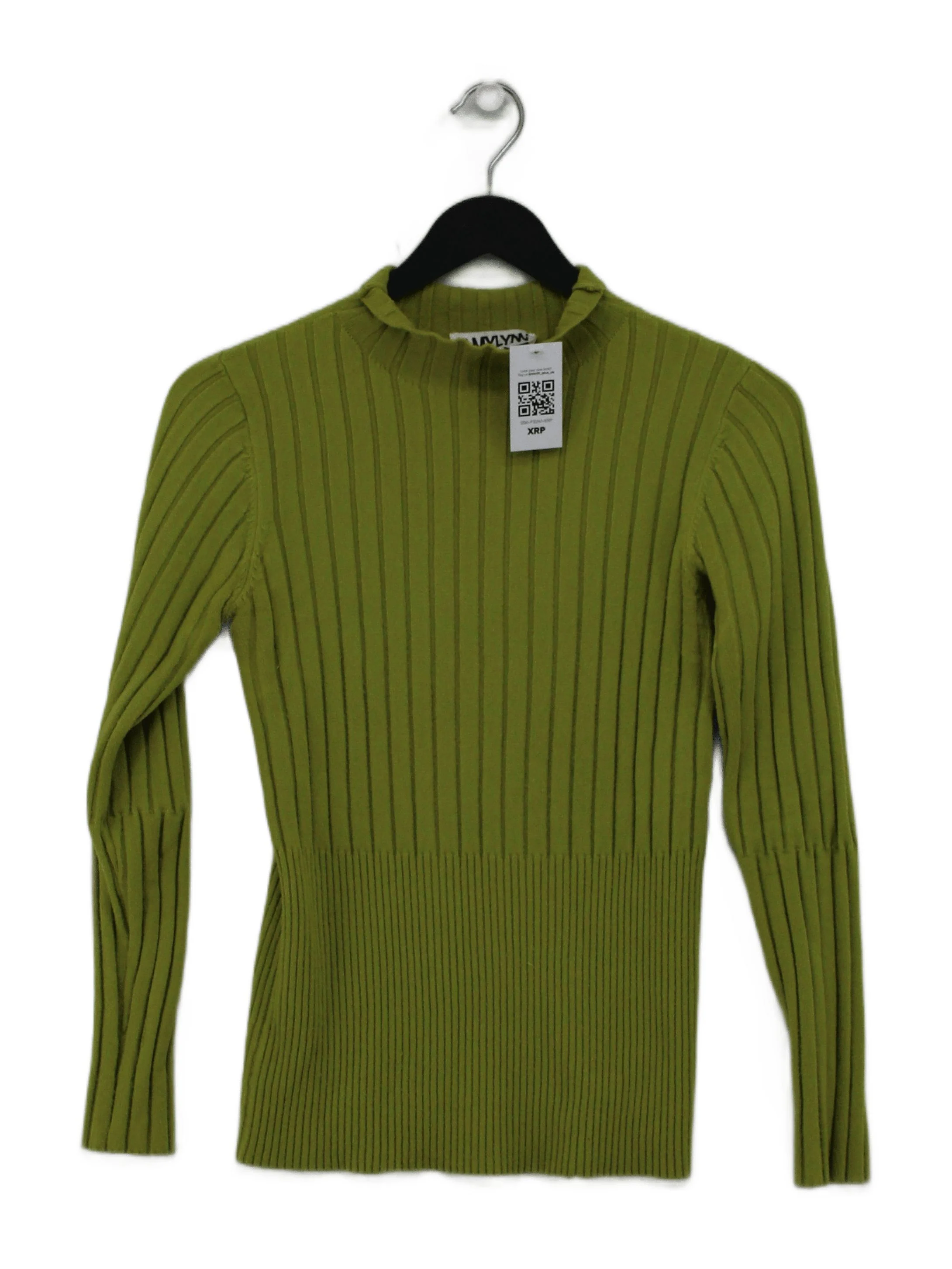 Amy Lynn Women's Top S Green 100% Other Long Sleeve Mock Neck Jersey
