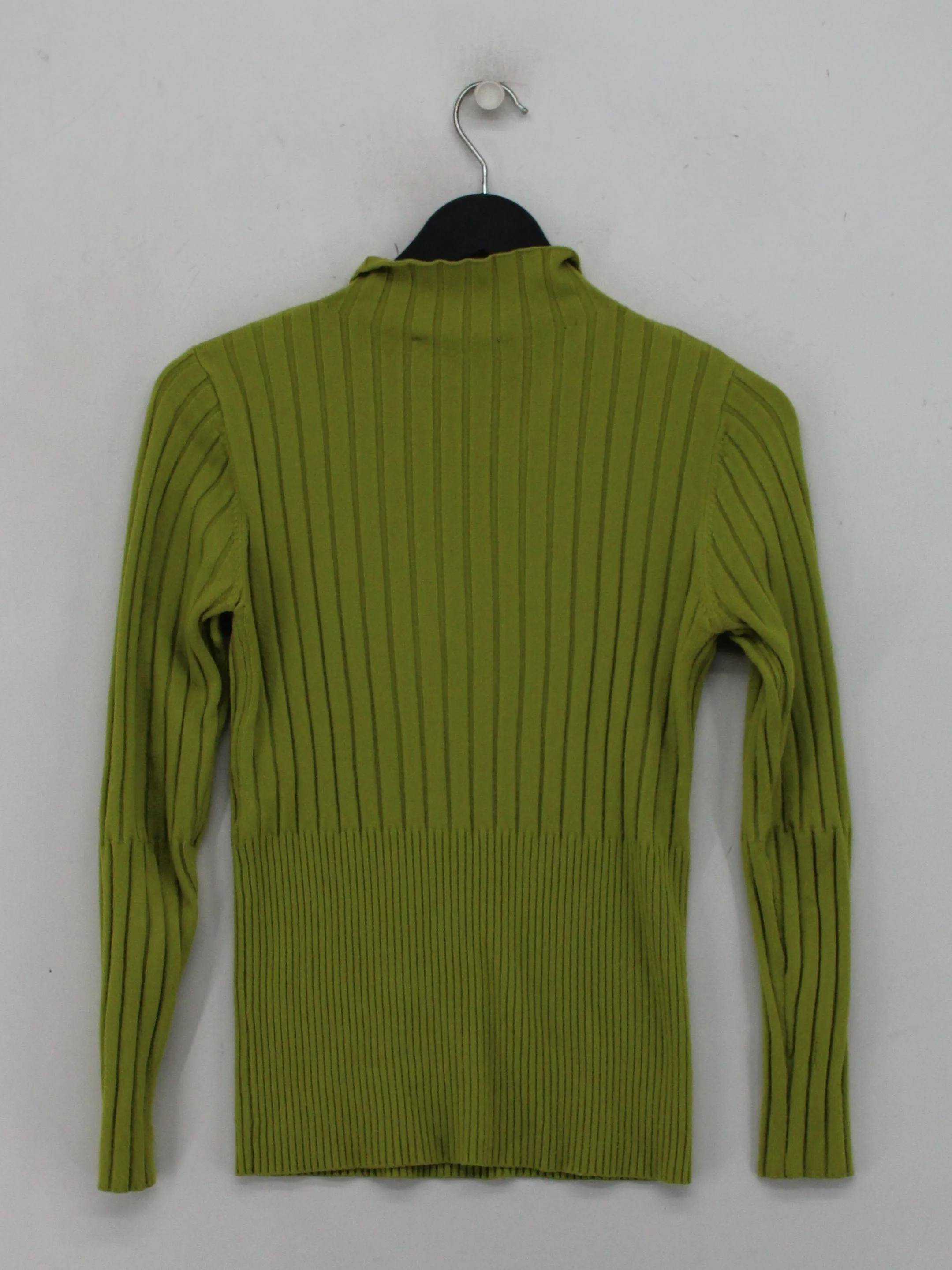 Amy Lynn Women's Top S Green 100% Other Long Sleeve Mock Neck Jersey - Image 2