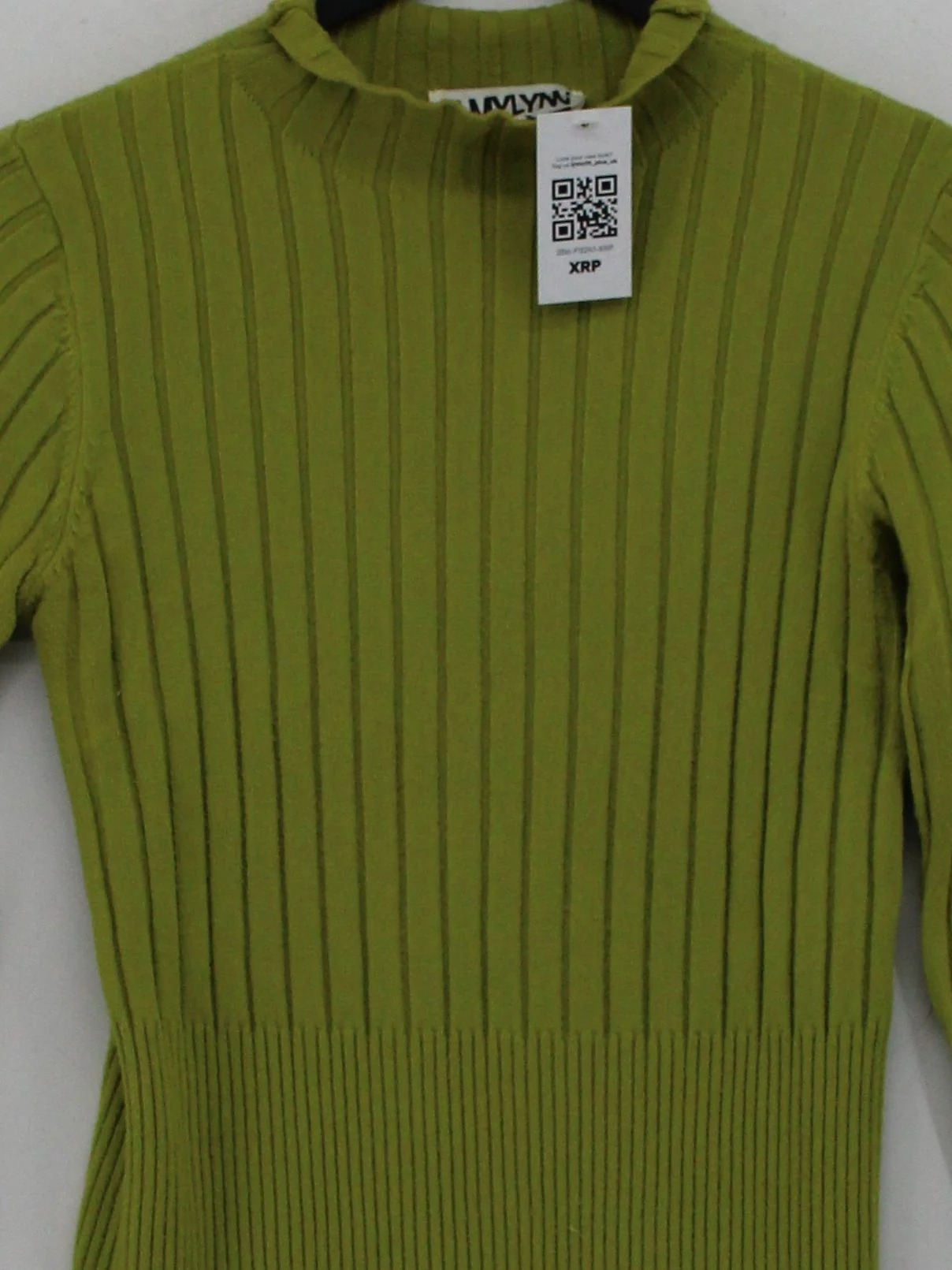 Amy Lynn Women's Top S Green 100% Other Long Sleeve Mock Neck Jersey - Image 3