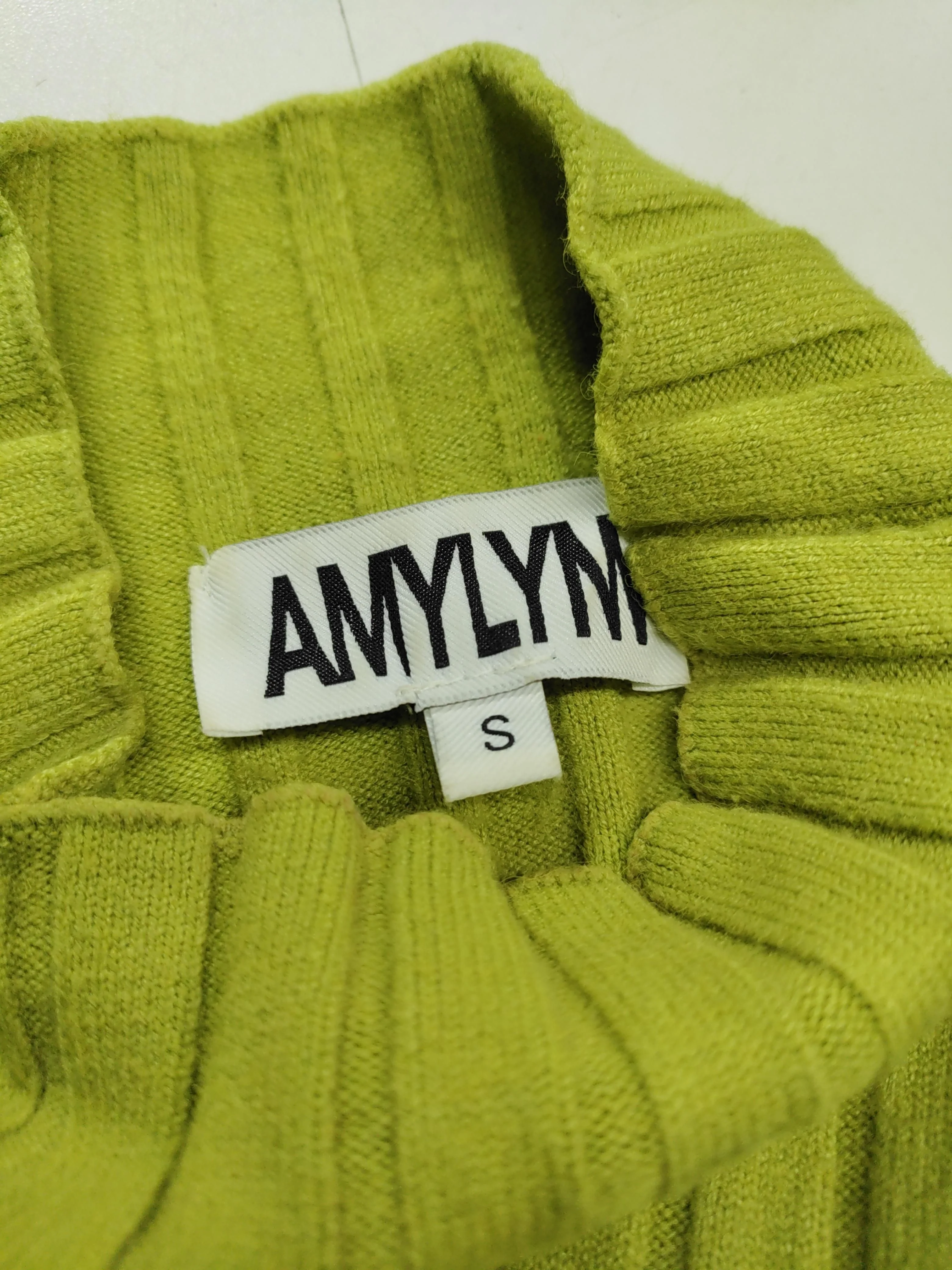 Amy Lynn Women's Top S Green 100% Other Long Sleeve Mock Neck Jersey - Image 5