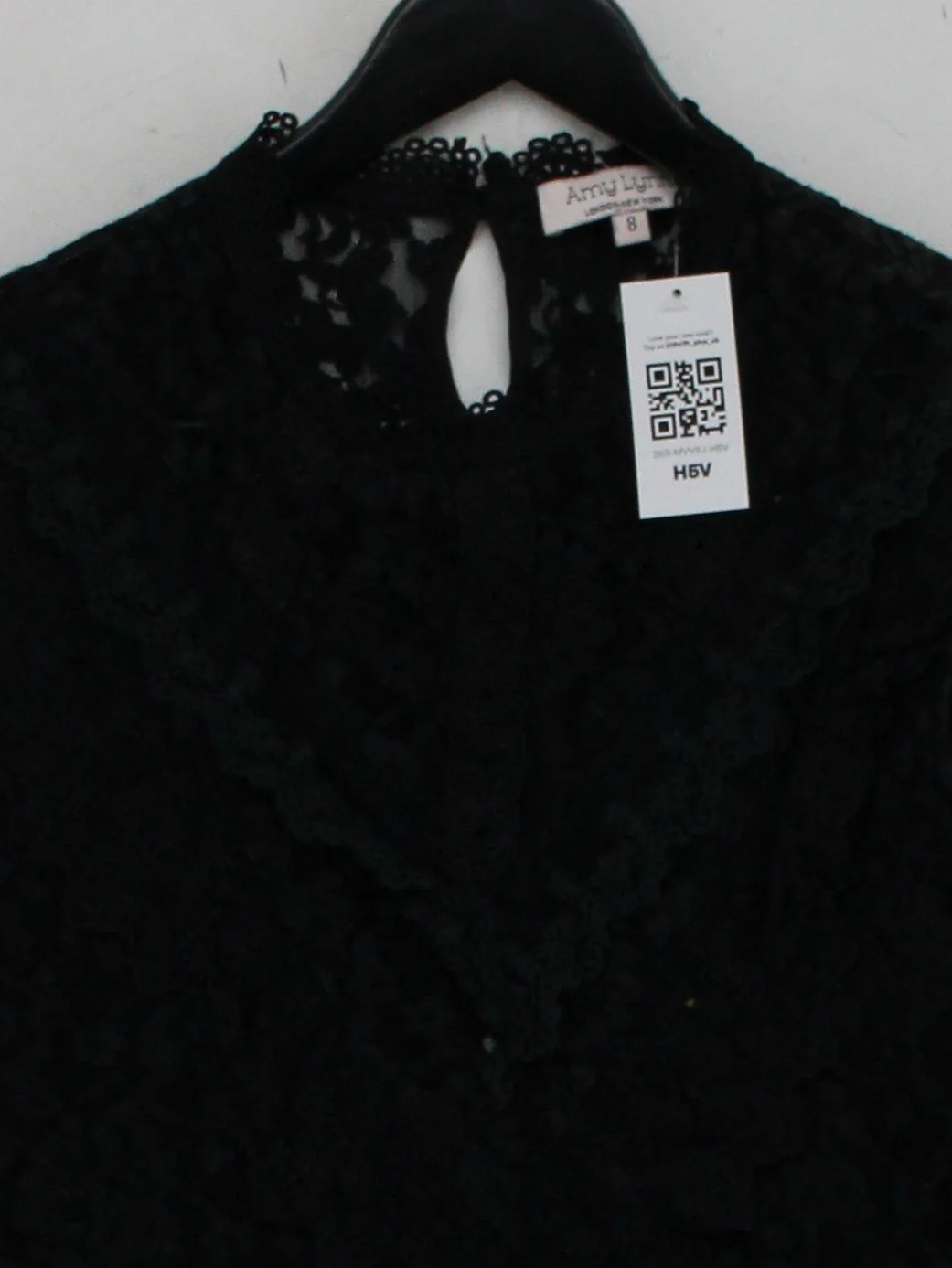 Amy Lynn Women's Top UK 8 Black Cotton with Nylon, Polyester, Elastane Basic - Image 3
