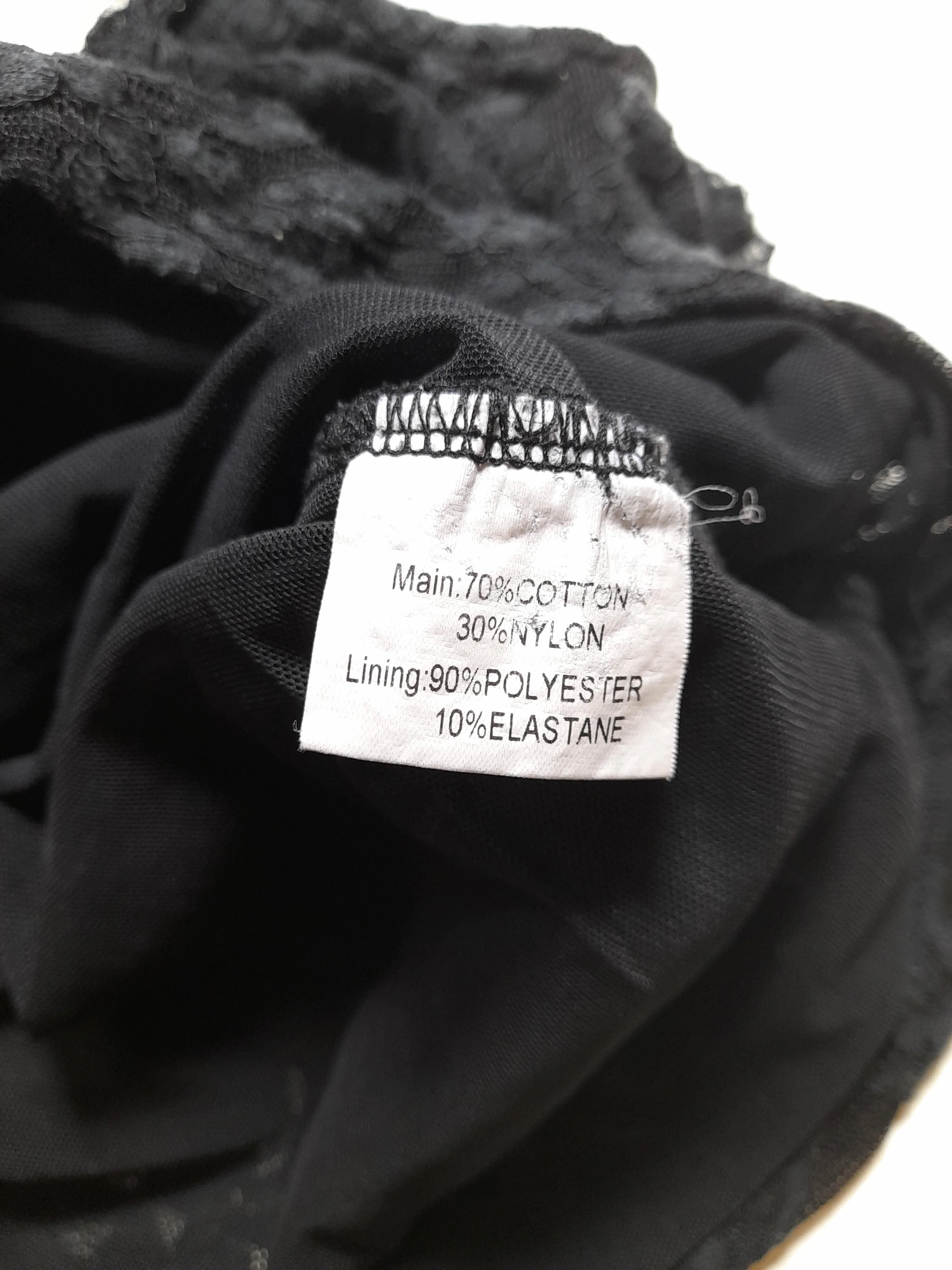 Amy Lynn Women's Top UK 8 Black Cotton with Nylon, Polyester, Elastane Basic - Image 6