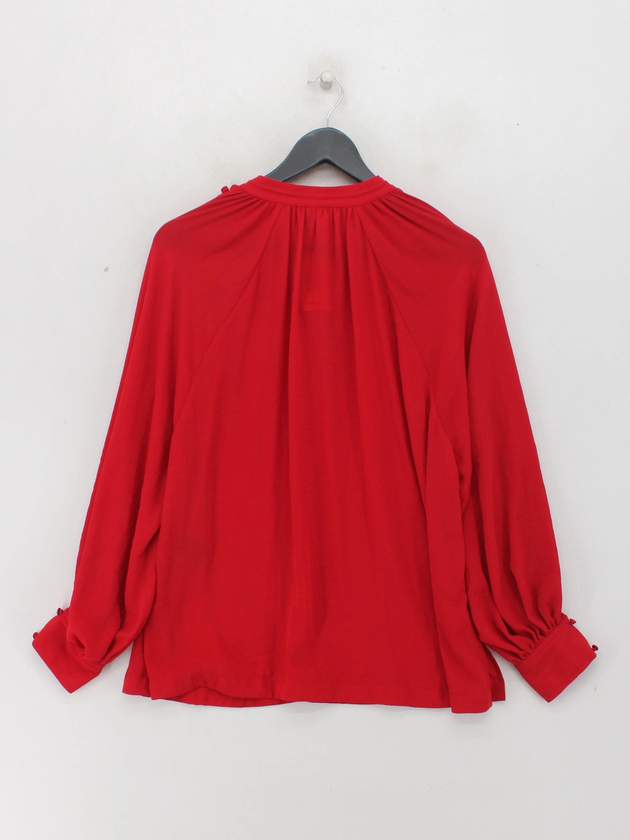 And/or Women's Blouse UK 10 Red 100% Polyester Long Sleeve High Neck Basic - Image 2