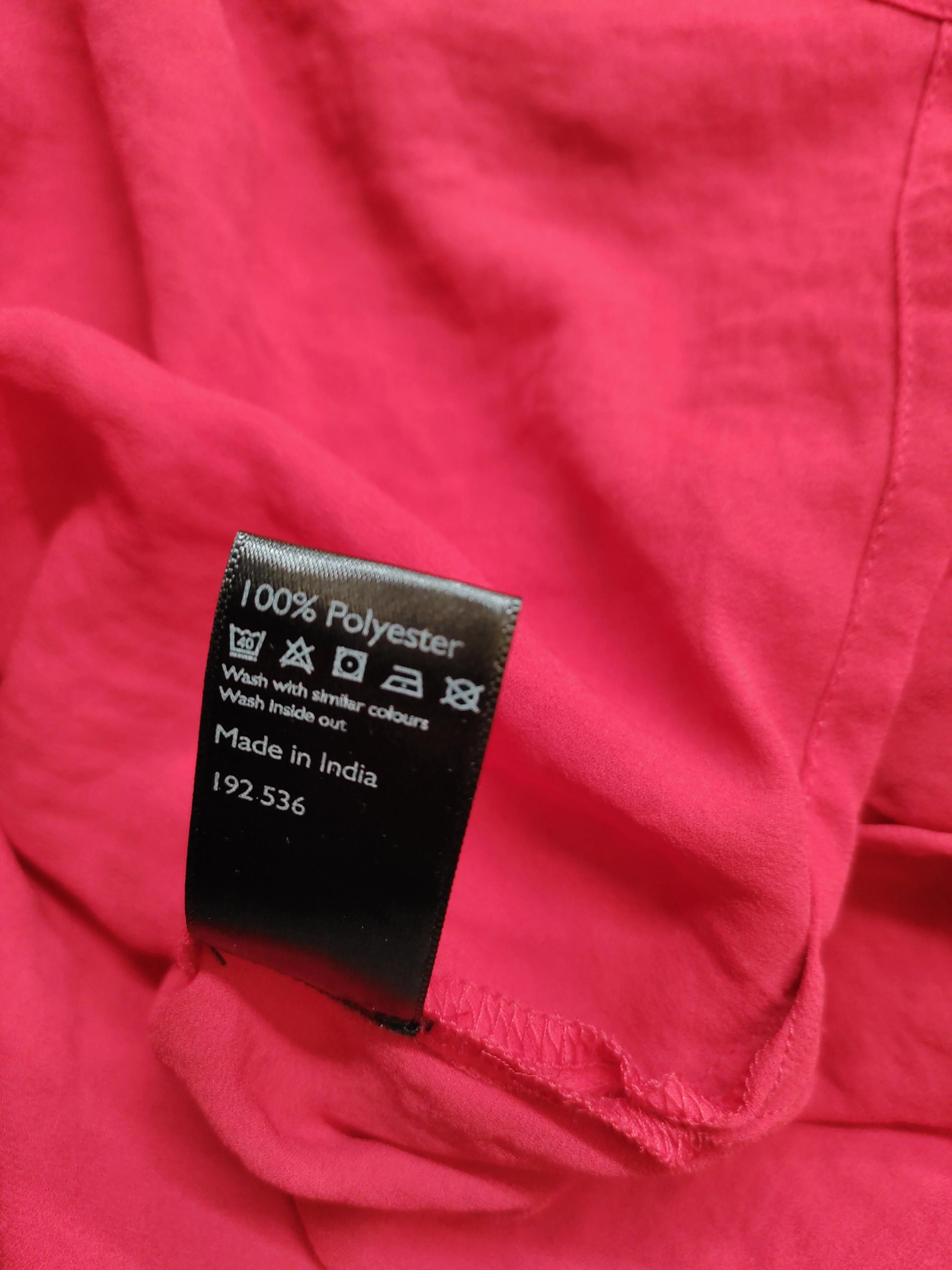 And/or Women's Blouse UK 10 Red 100% Polyester Long Sleeve High Neck Basic - Image 6