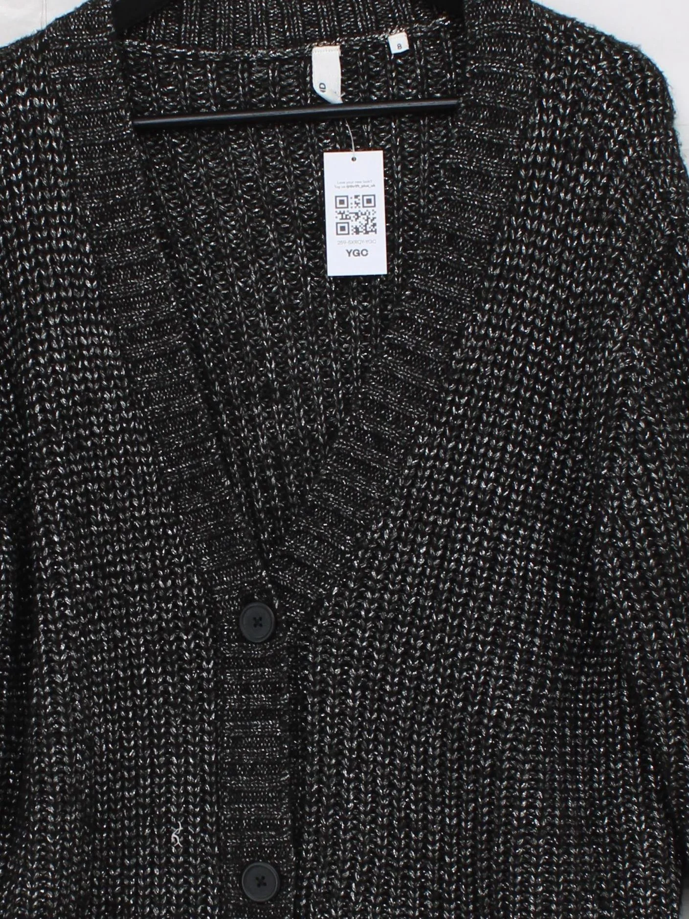 And/or Women's Cardigan UK 8 Black Acrylic with Polyester, Other V-Neck Cardigan - Image 3