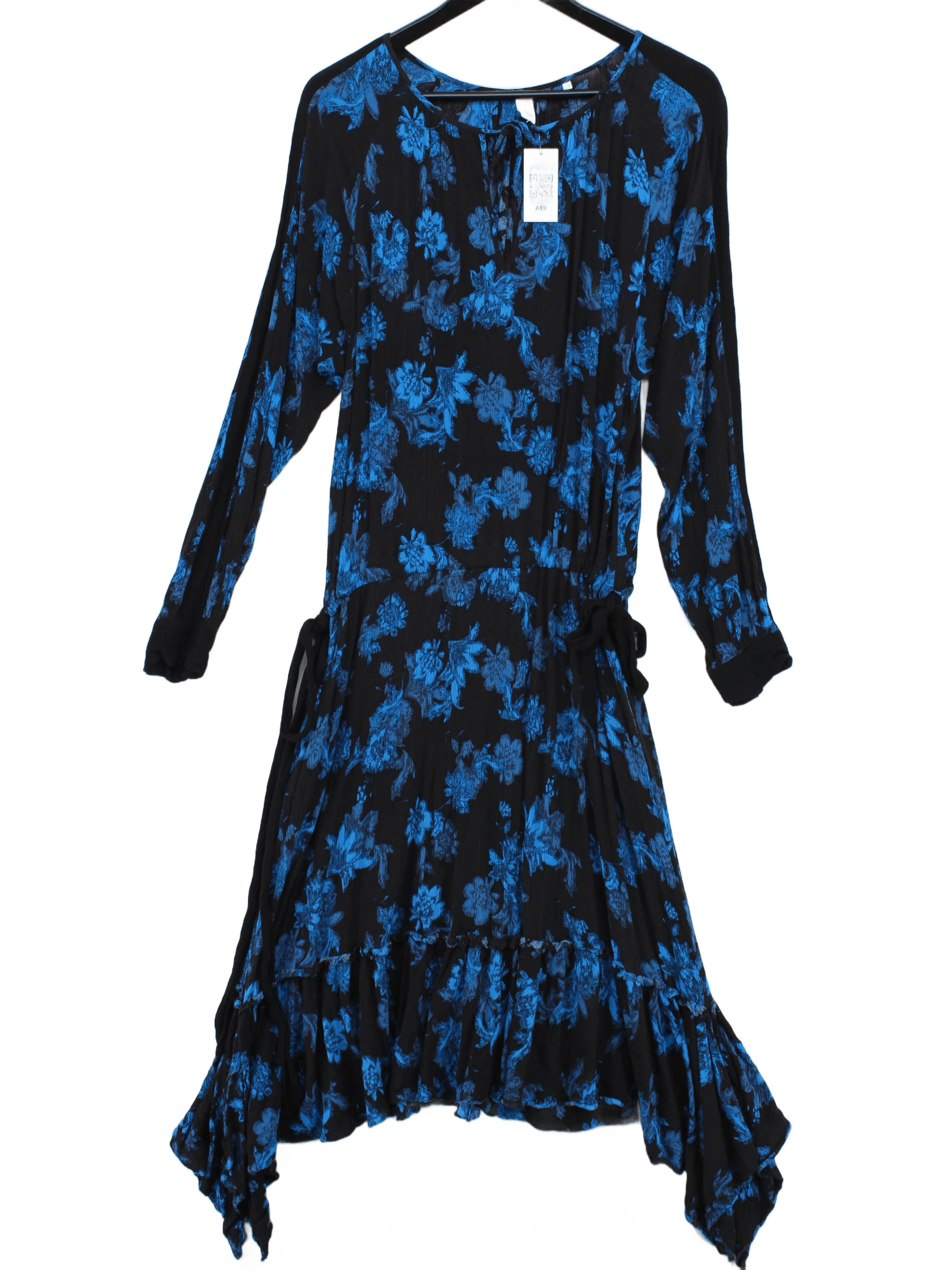 and/or Wrap Midi Dress UK14 in Black