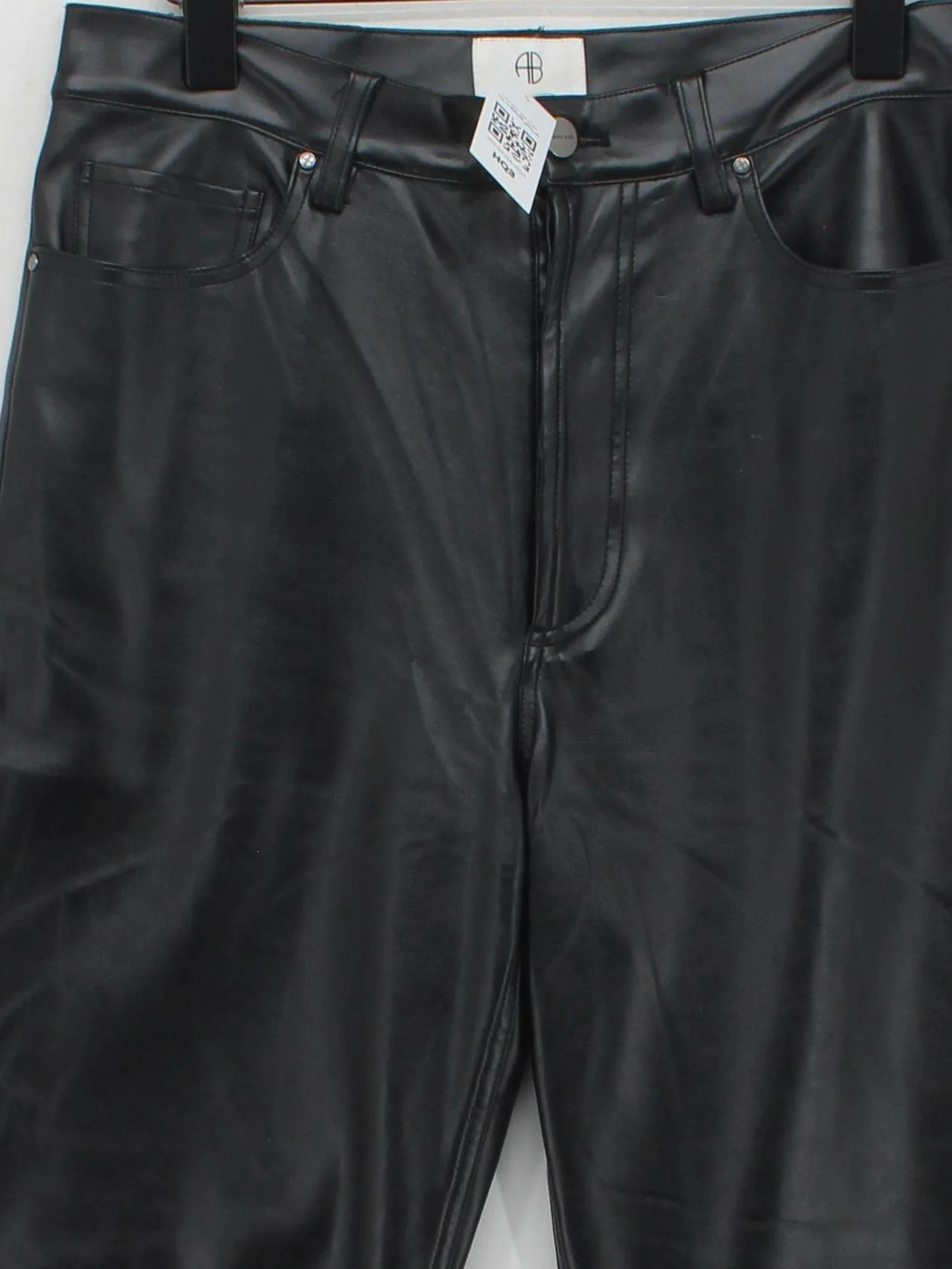 Anine Bing Women's Trousers UK 12 Black Polyester with Other Straight Chino - Image 3