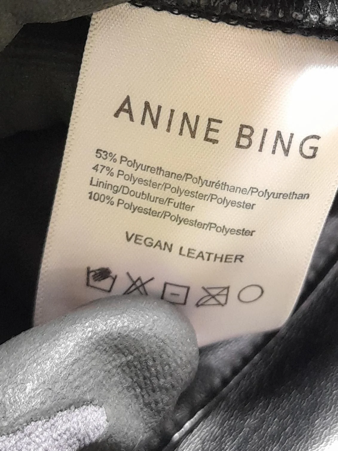 Anine Bing Women's Trousers UK 12 Black Polyester with Other Straight Chino - Image 7