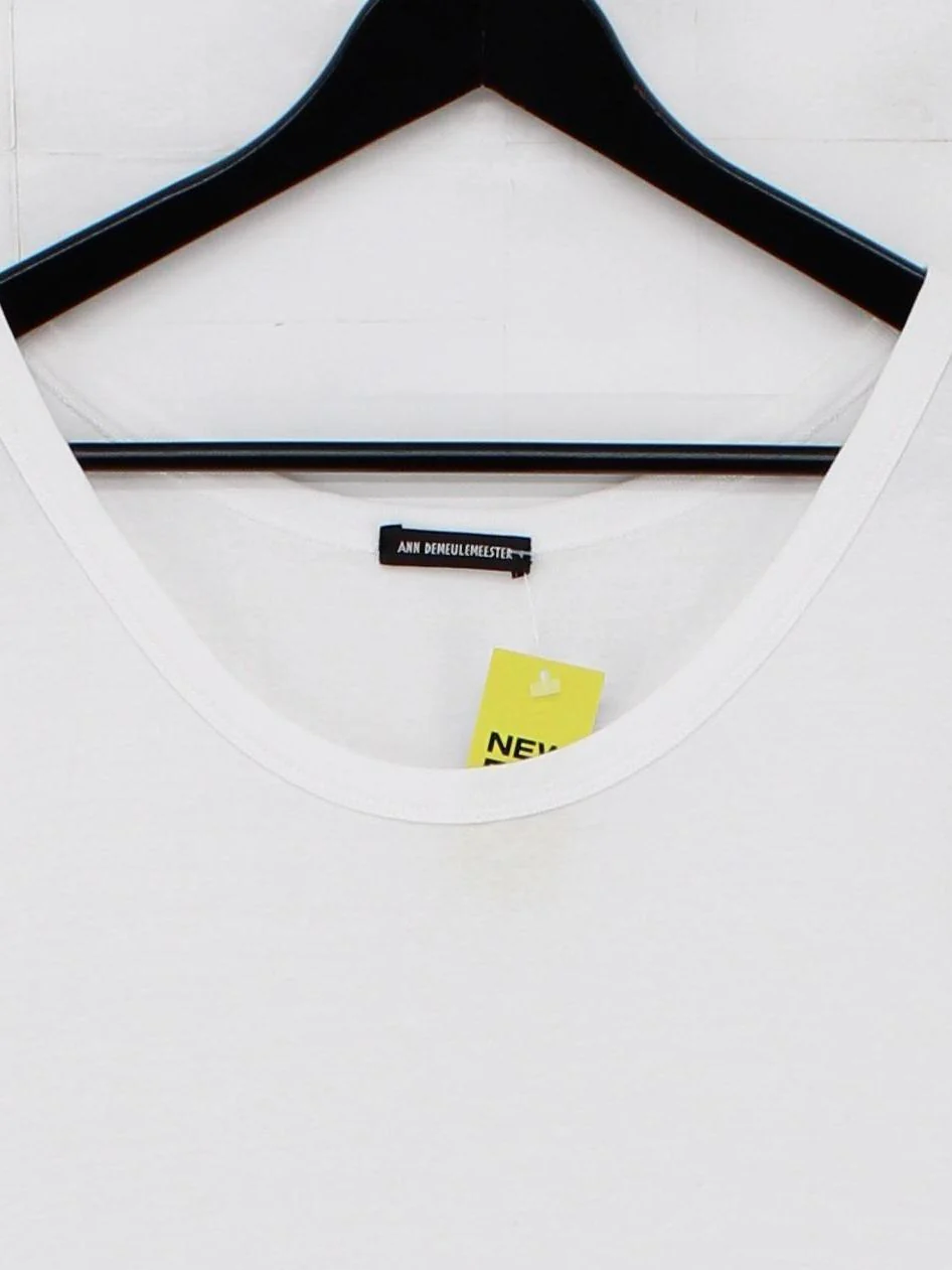 Ann Demeulemeester Women's T-Shirt M White 100% Cotton Basic - Image 3