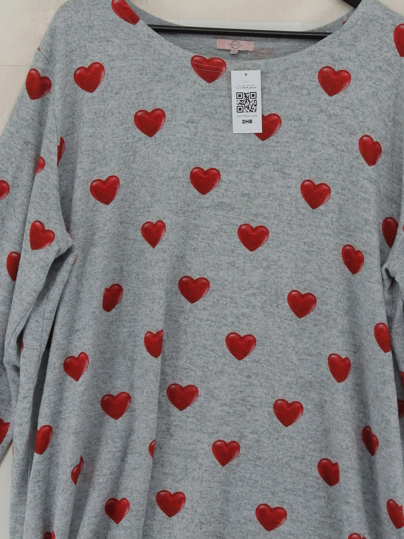 Annalisa Women's Top UK 20 Grey 100% Other Long Sleeve Round Neck Basic - Image 3