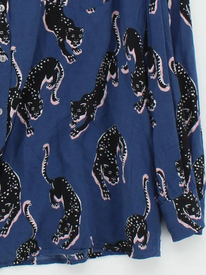 Anorak Women's Shirt XXL Blue 100% Viscose Basic - Image 4
