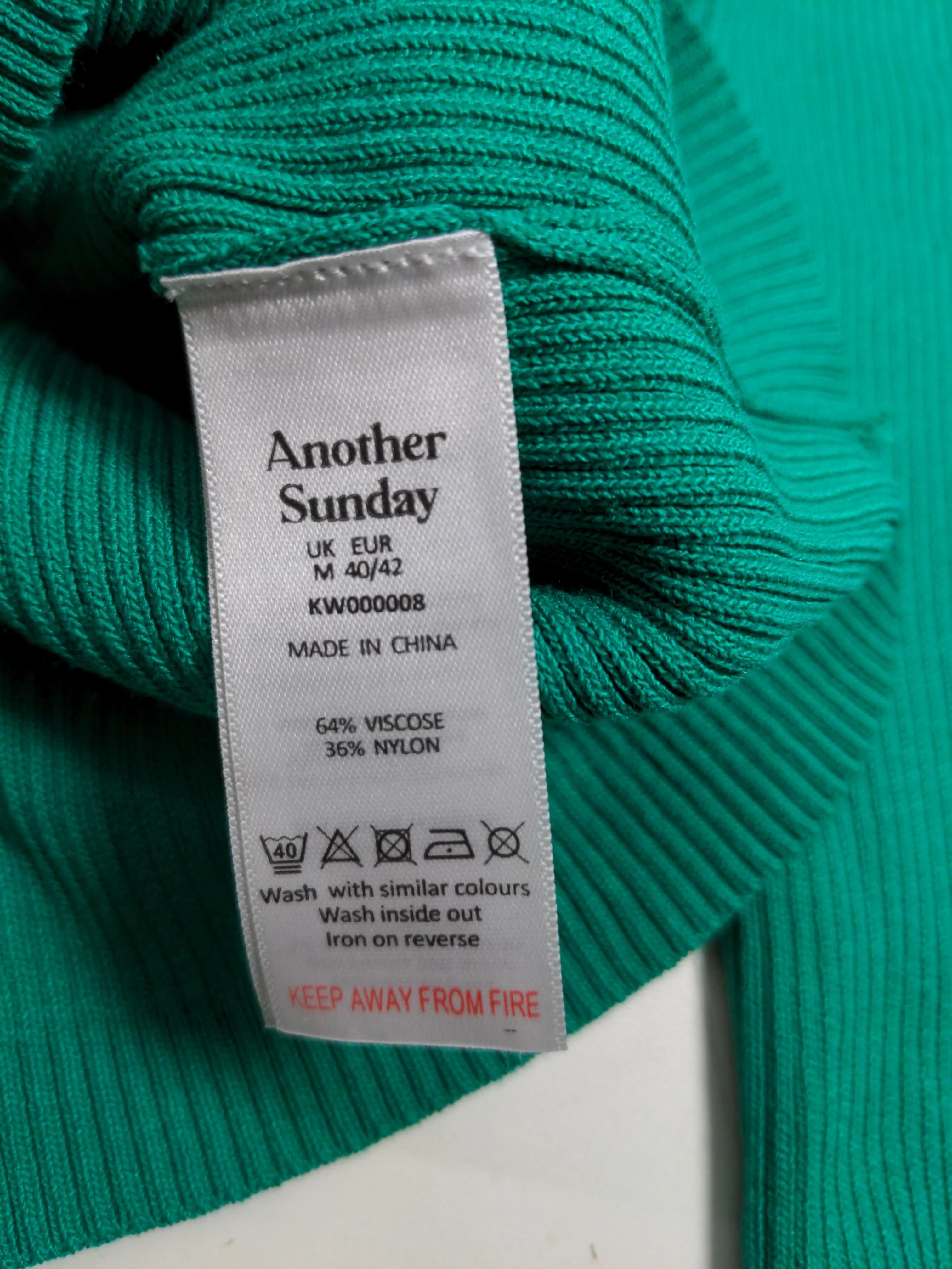 Another Sunday Women's Top UK 12 Green Viscose with Nylon Basic - Image 6