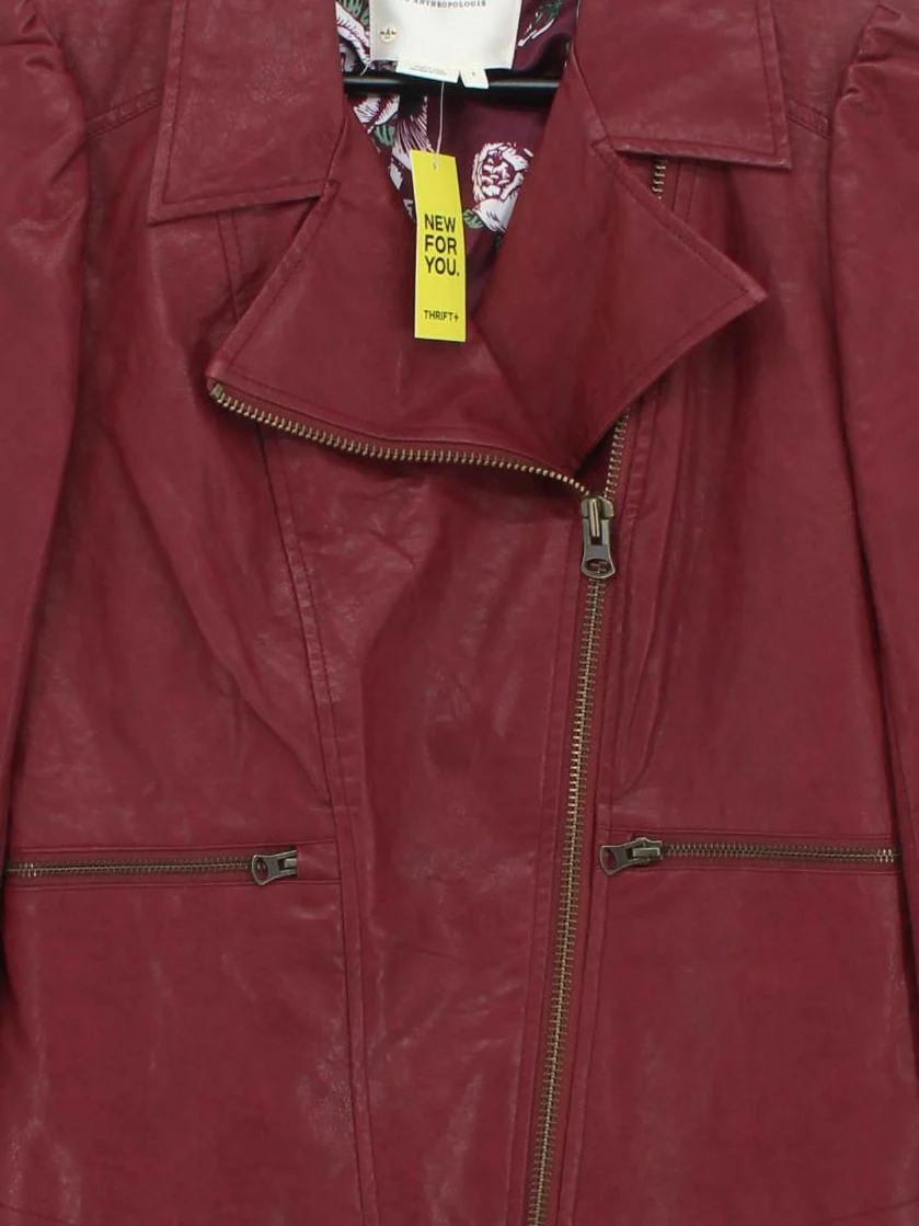 Anthropologie Motorcycle Jacket jacket red - Image 3