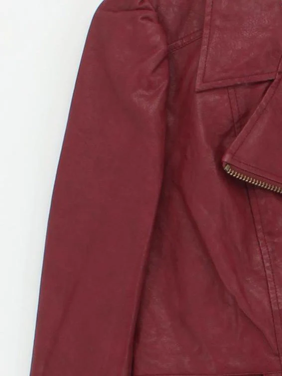 Anthropologie Motorcycle Jacket jacket red - Image 4