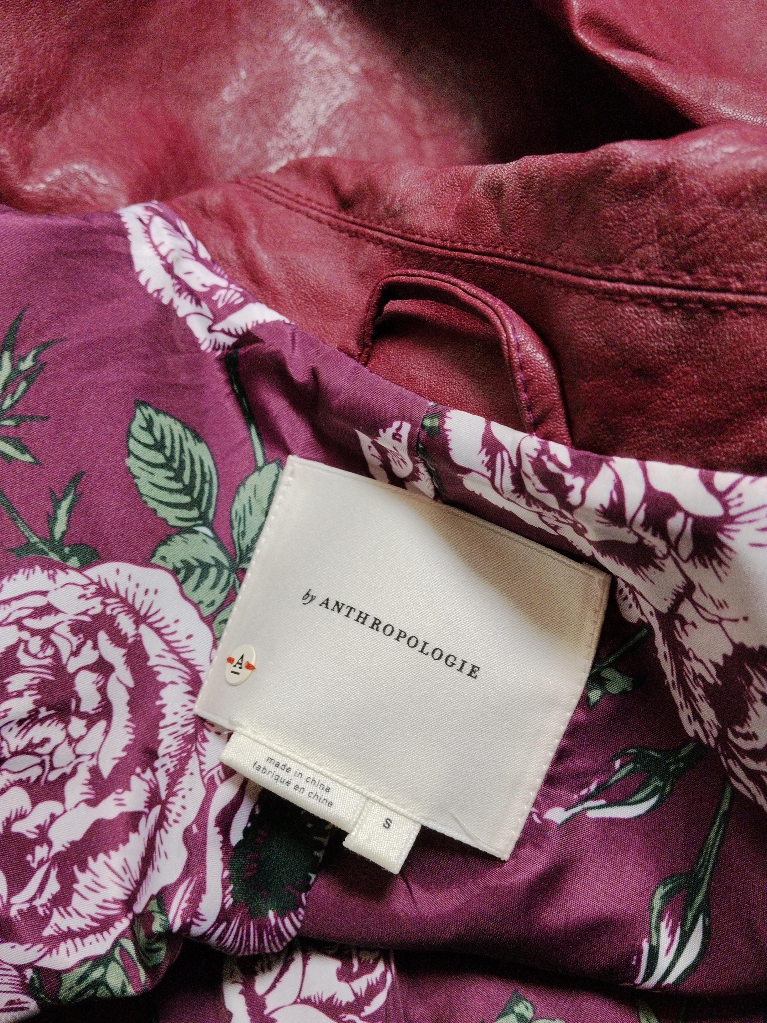 Anthropologie Motorcycle Jacket jacket red - Image 5