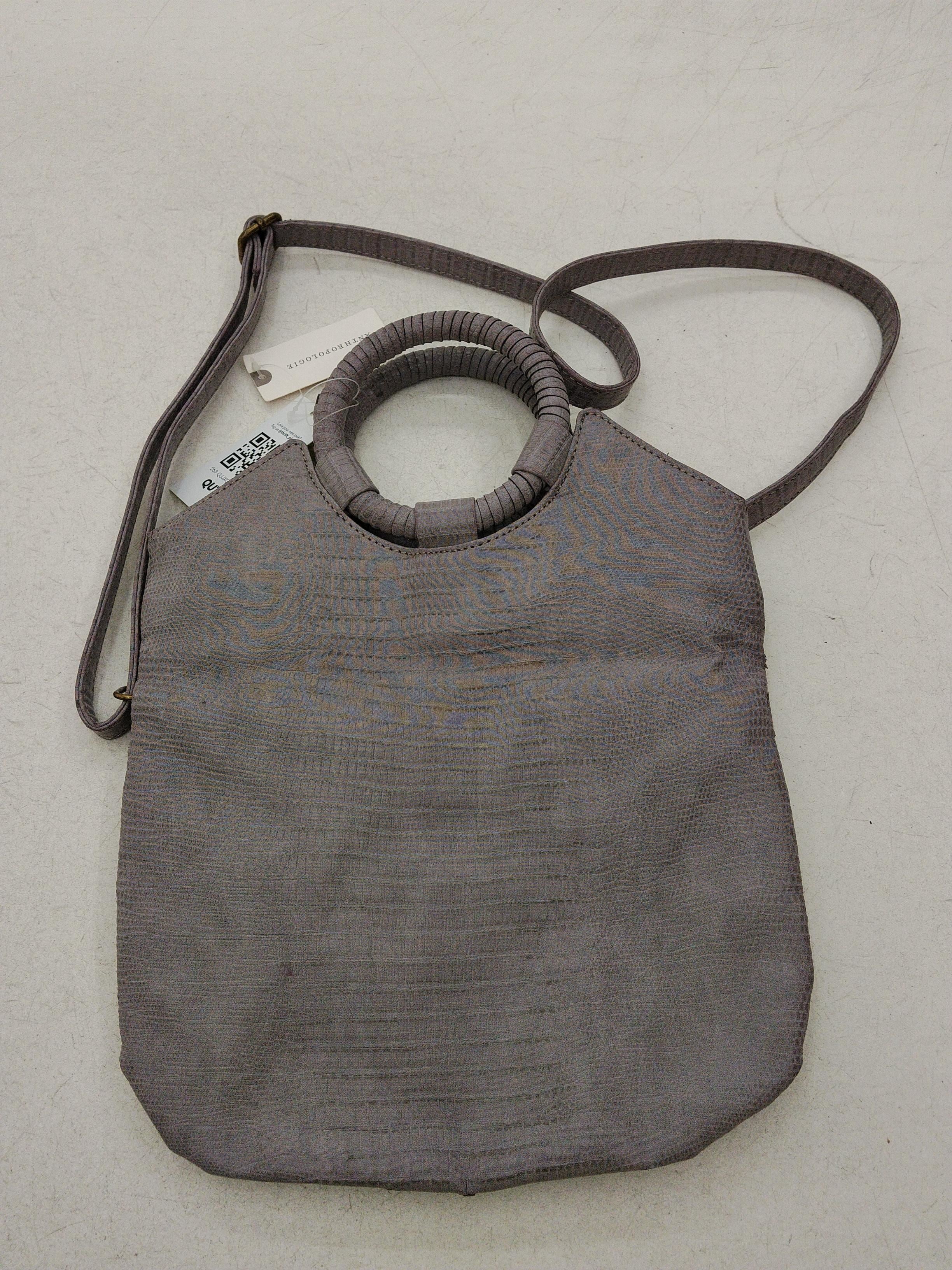 Anthropologie Women's Bag Grey Faux Leather with Polyester Shoulder Bag - Image 2