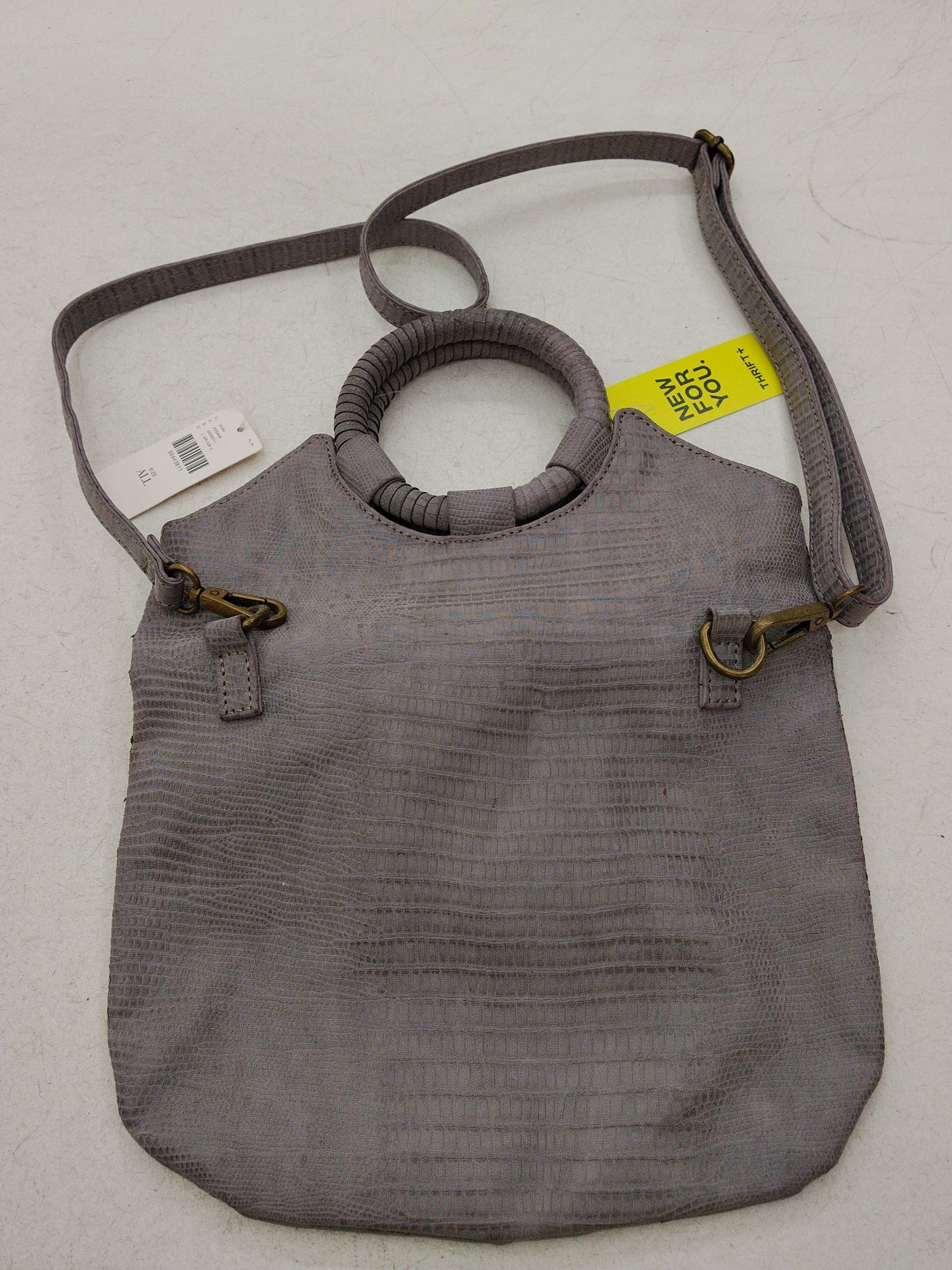 Anthropologie Women's Bag Grey Faux Leather with Polyester Shoulder Bag - Image 5