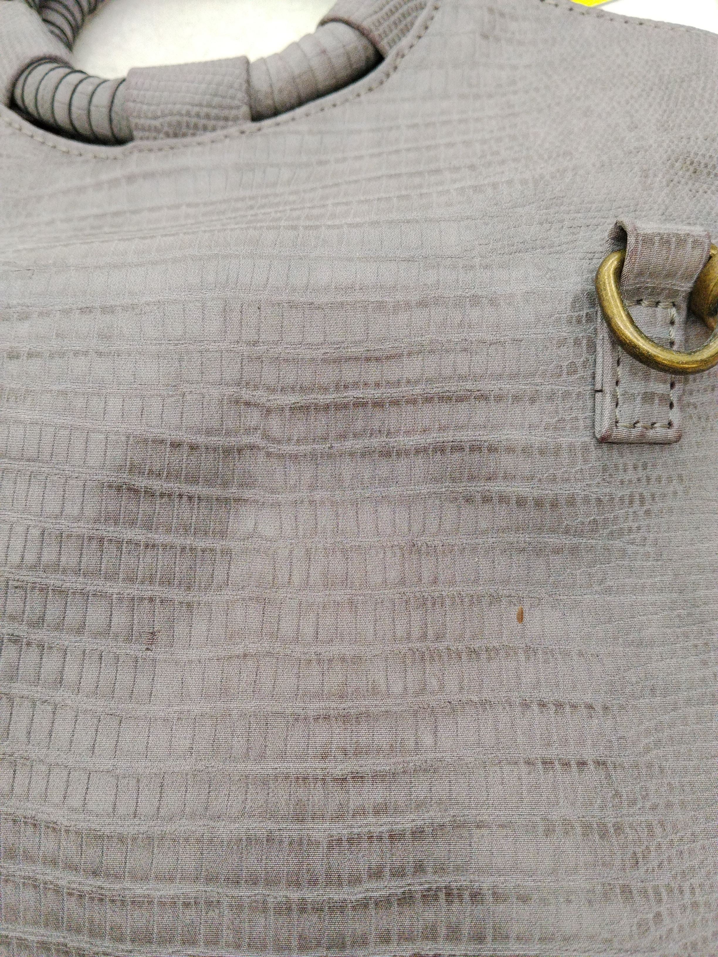 Anthropologie Women's Bag Grey Faux Leather with Polyester Shoulder Bag - Image 6