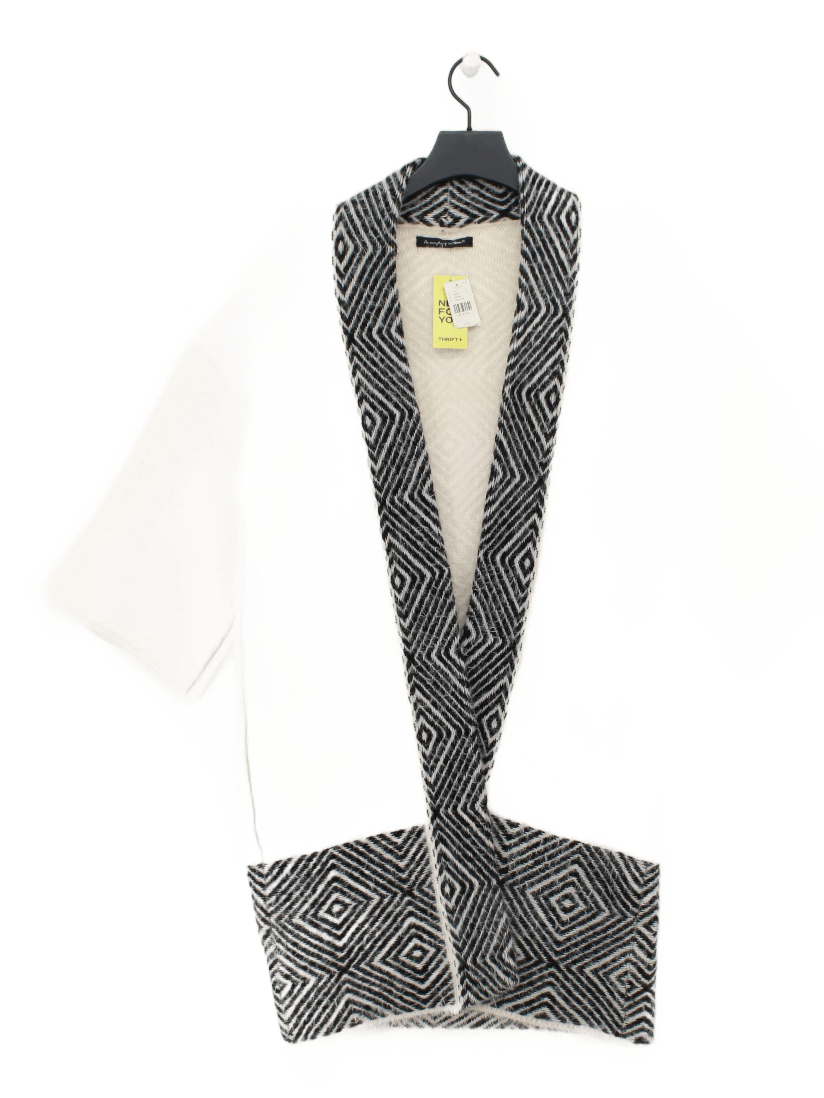 Anthropologie Women's Cardigan Cream Geometric 100% Acrylic V-Neck Cardigan