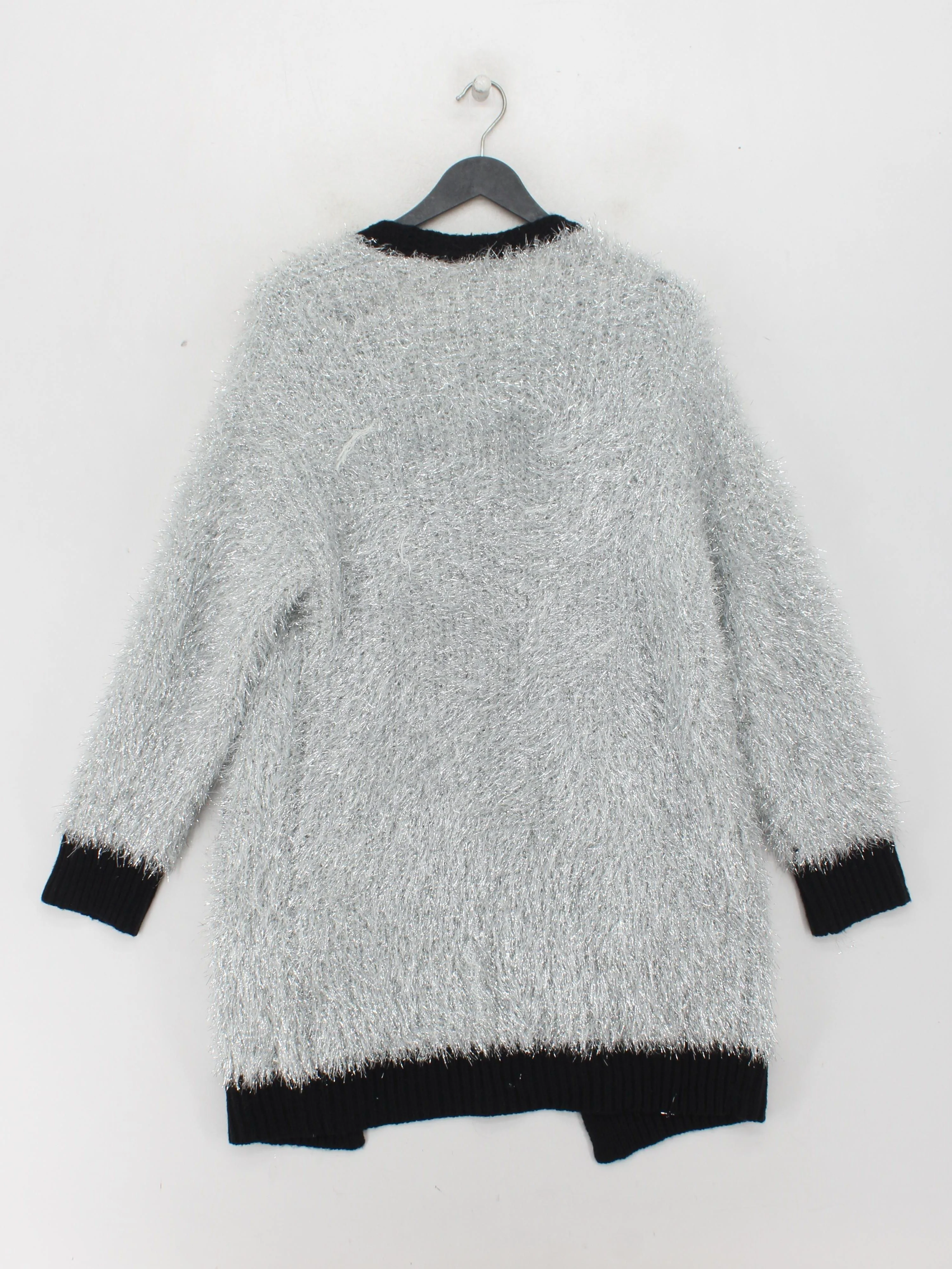 Anthropologie Women's Cardigan Silver Acrylic with Polyester, Polyamide Cardigan - Image 2