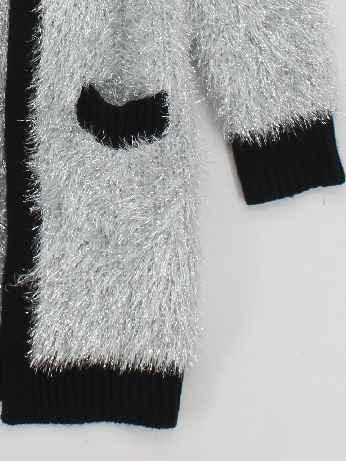 Anthropologie Women's Cardigan Silver Acrylic with Polyester, Polyamide Cardigan - Image 4