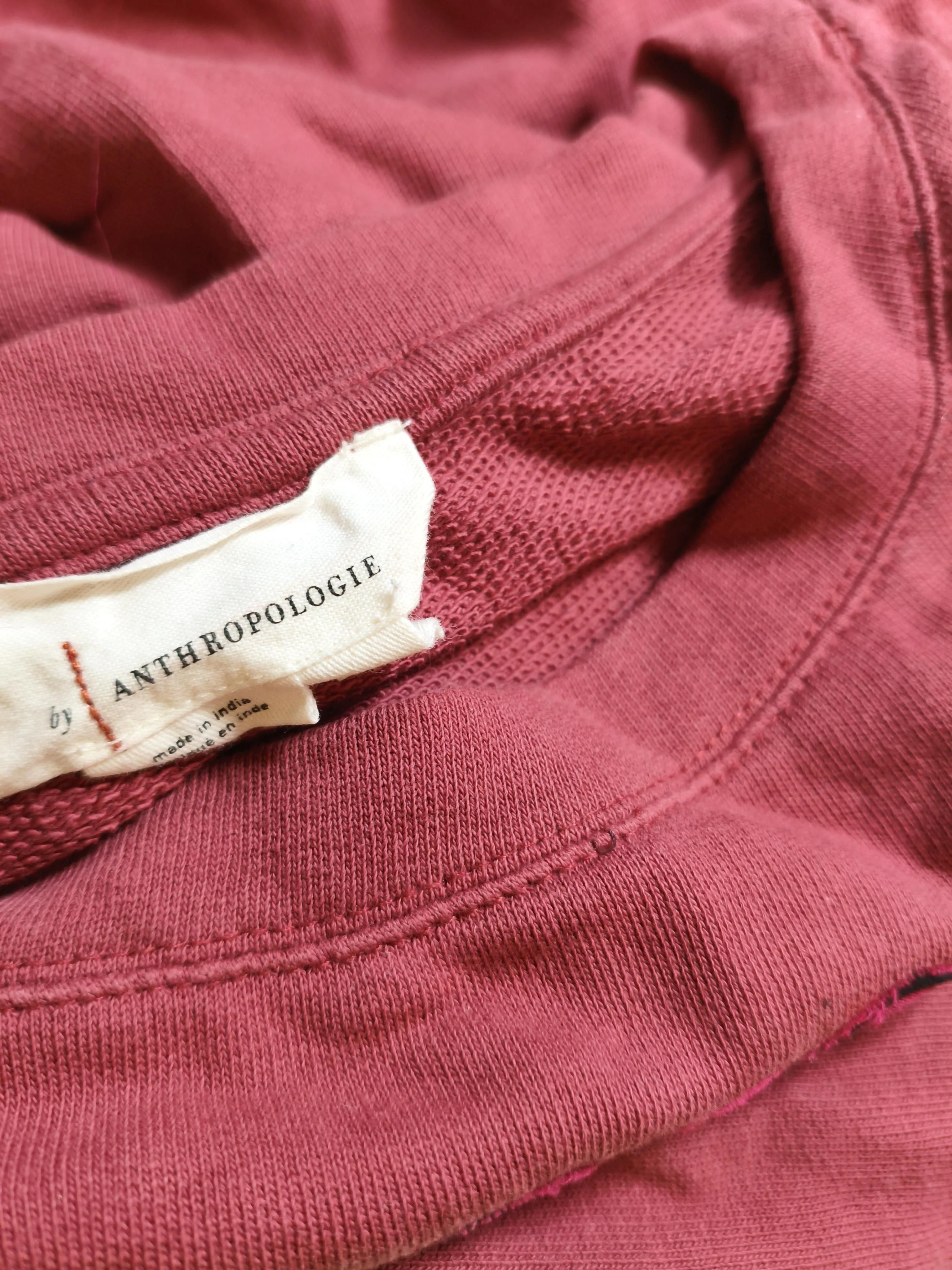 Anthropologie Women's Hoodie S Red Graphic Cotton with Polyester Pullover - Image 5