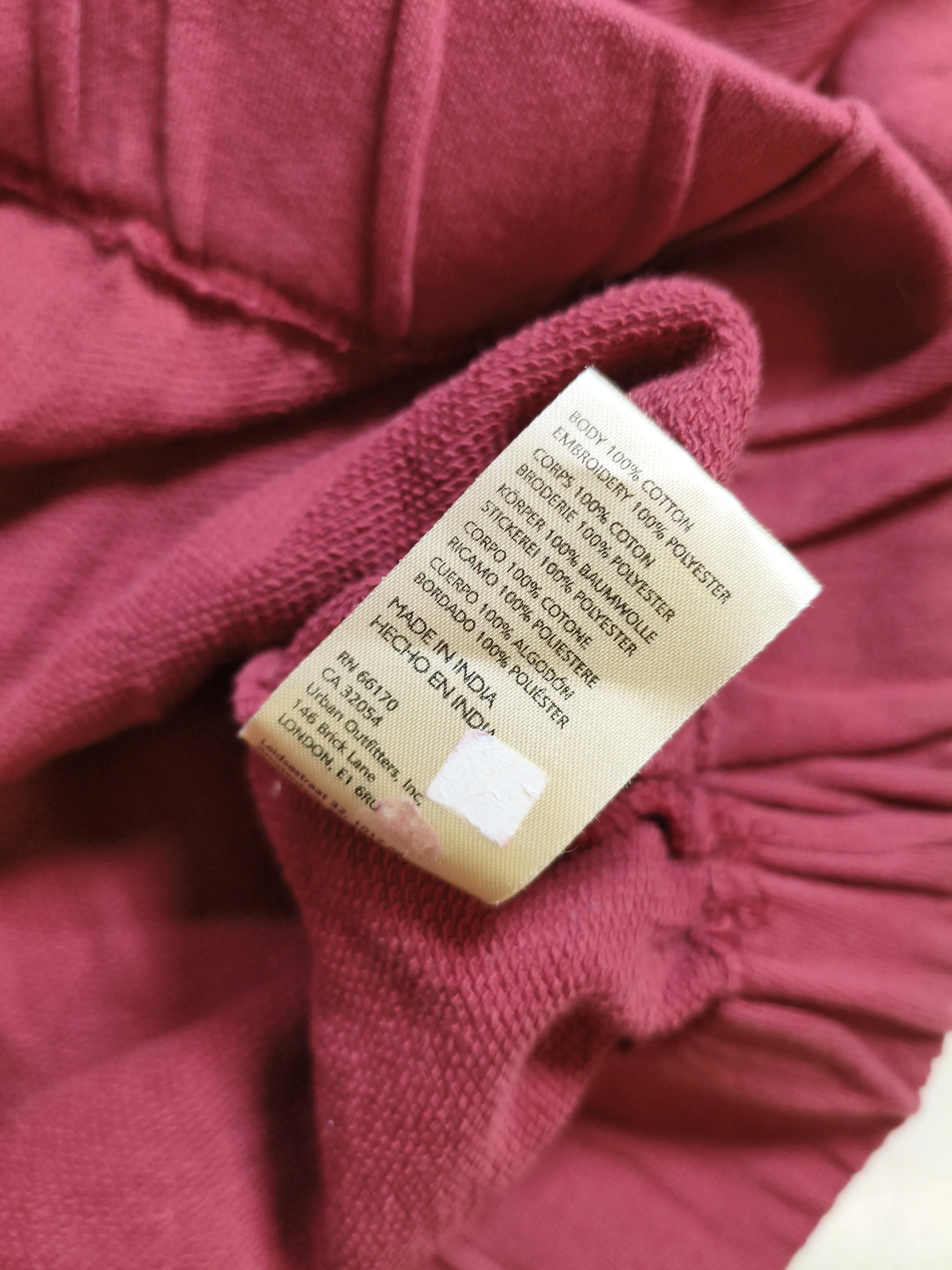 Anthropologie Women's Hoodie S Red Graphic Cotton with Polyester Pullover - Image 6