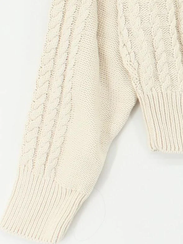 Anthropologie Women's Jumper L Cream 100% Cotton Crew Neck Pullover - Image 4