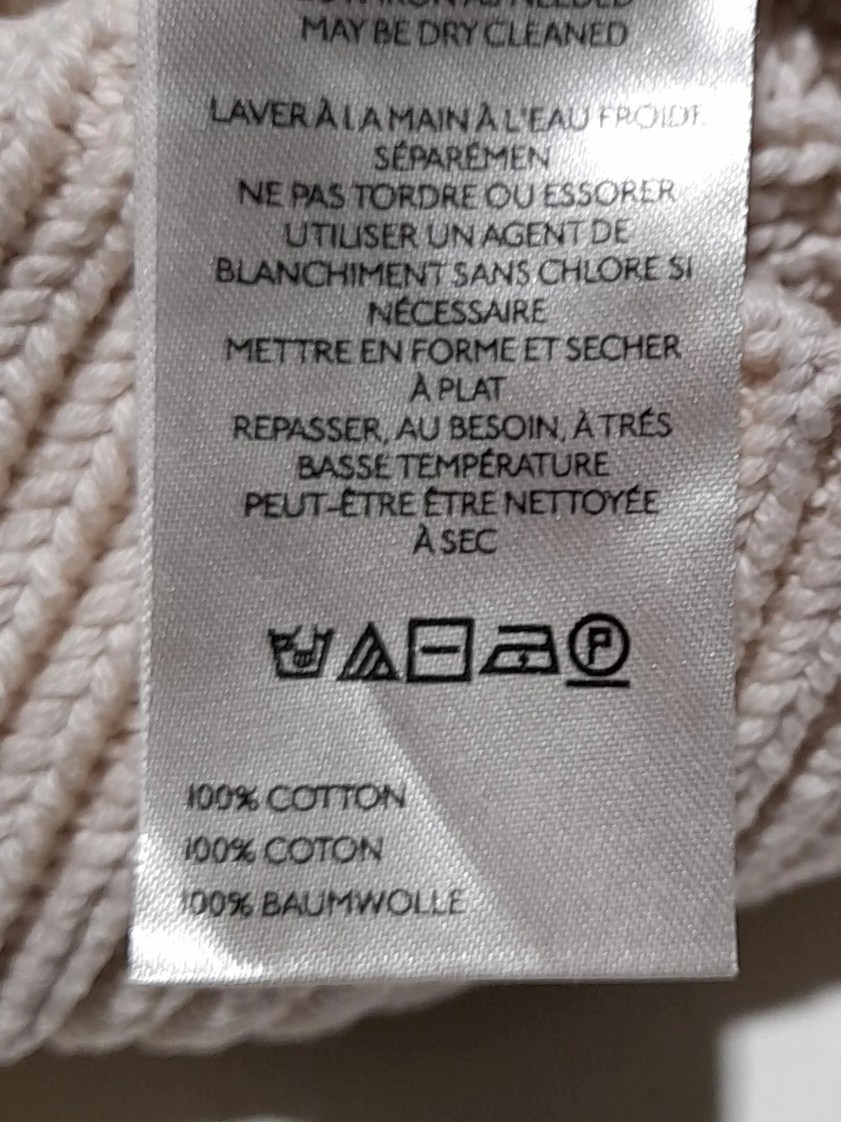 Anthropologie Women's Jumper L Cream 100% Cotton Crew Neck Pullover - Image 6