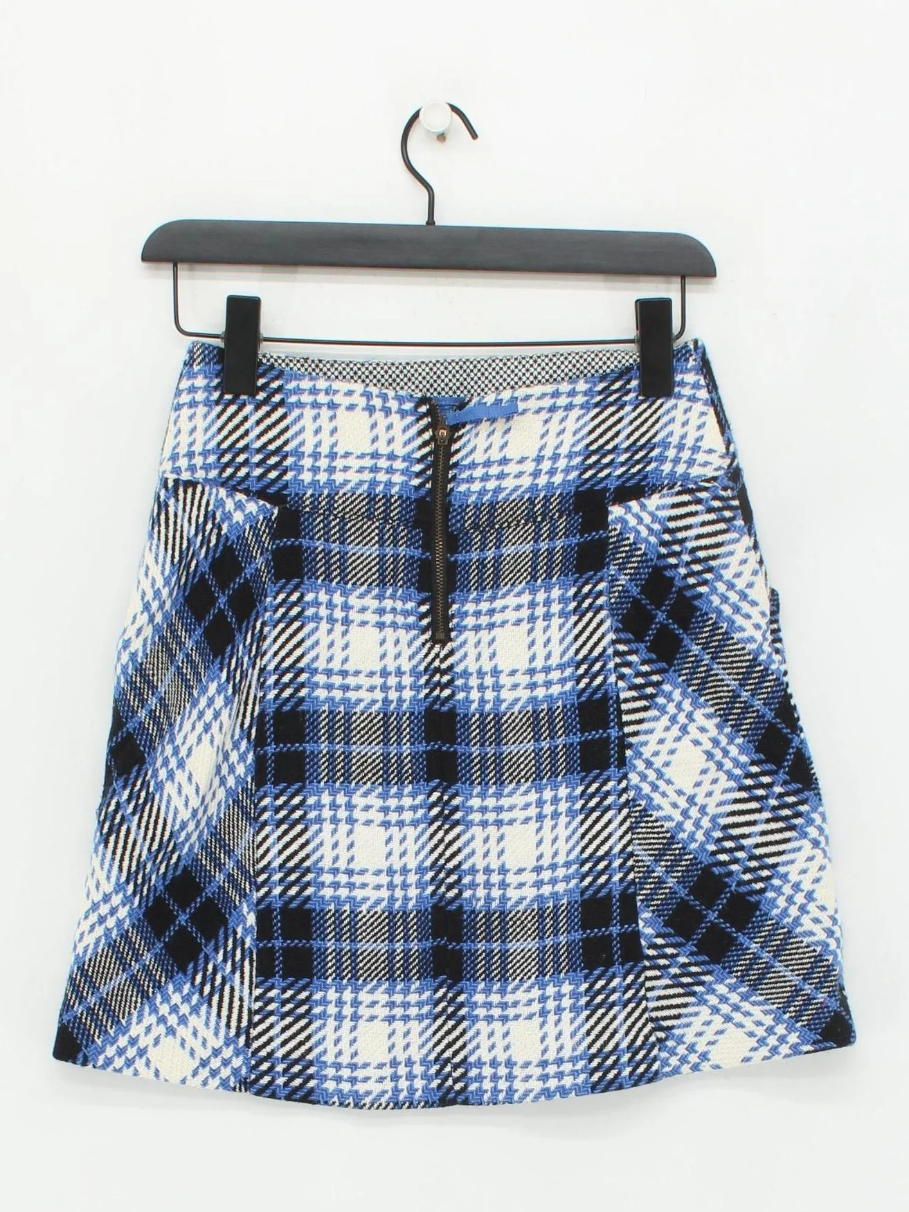 Anthropologie Women's Mini Skirt UK 2 Blue Cotton with Viscose Mini - Image 2