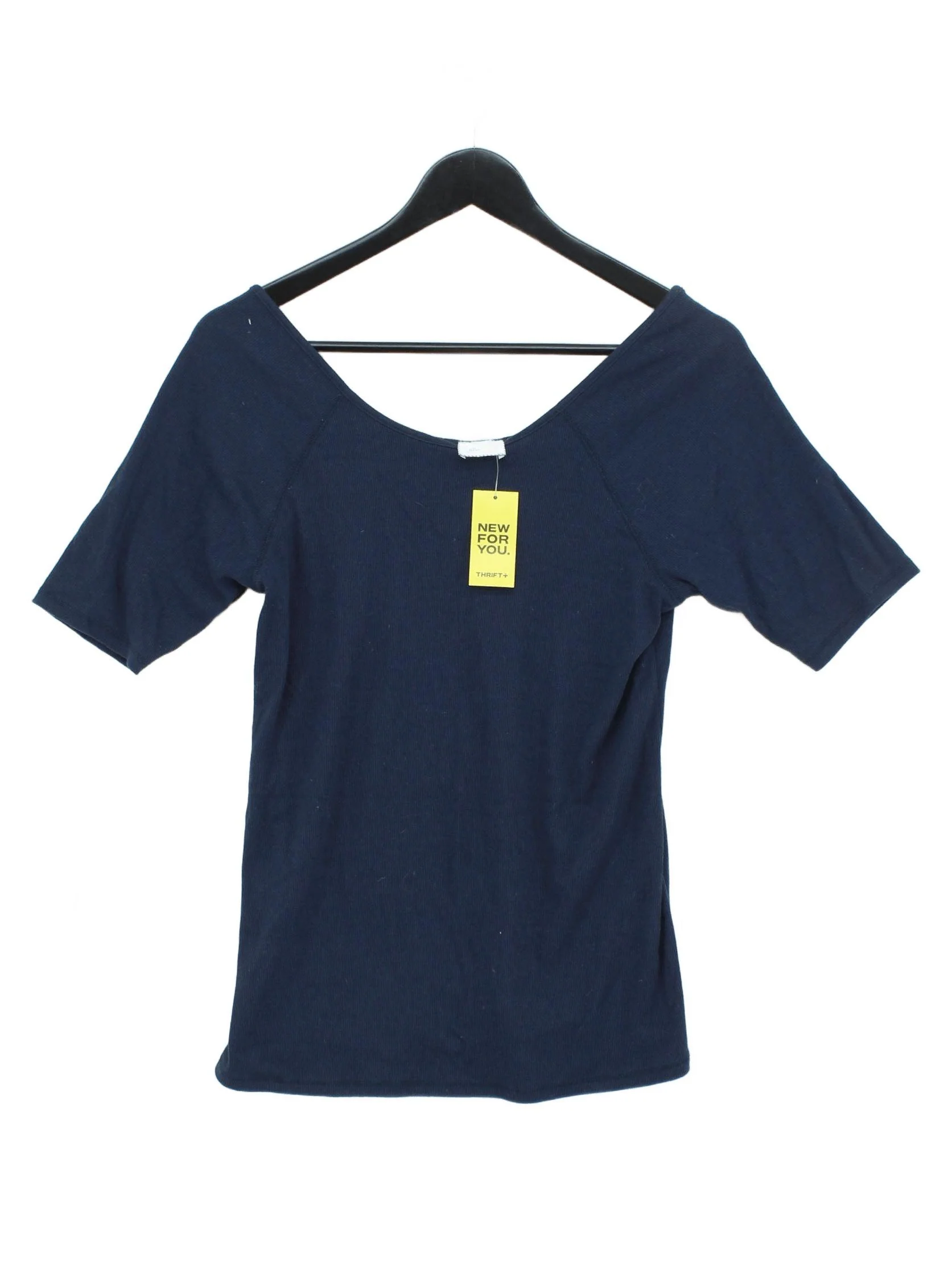 Anthropologie Women's T-Shirt M Blue Polyester with Cotton, Spandex Basic