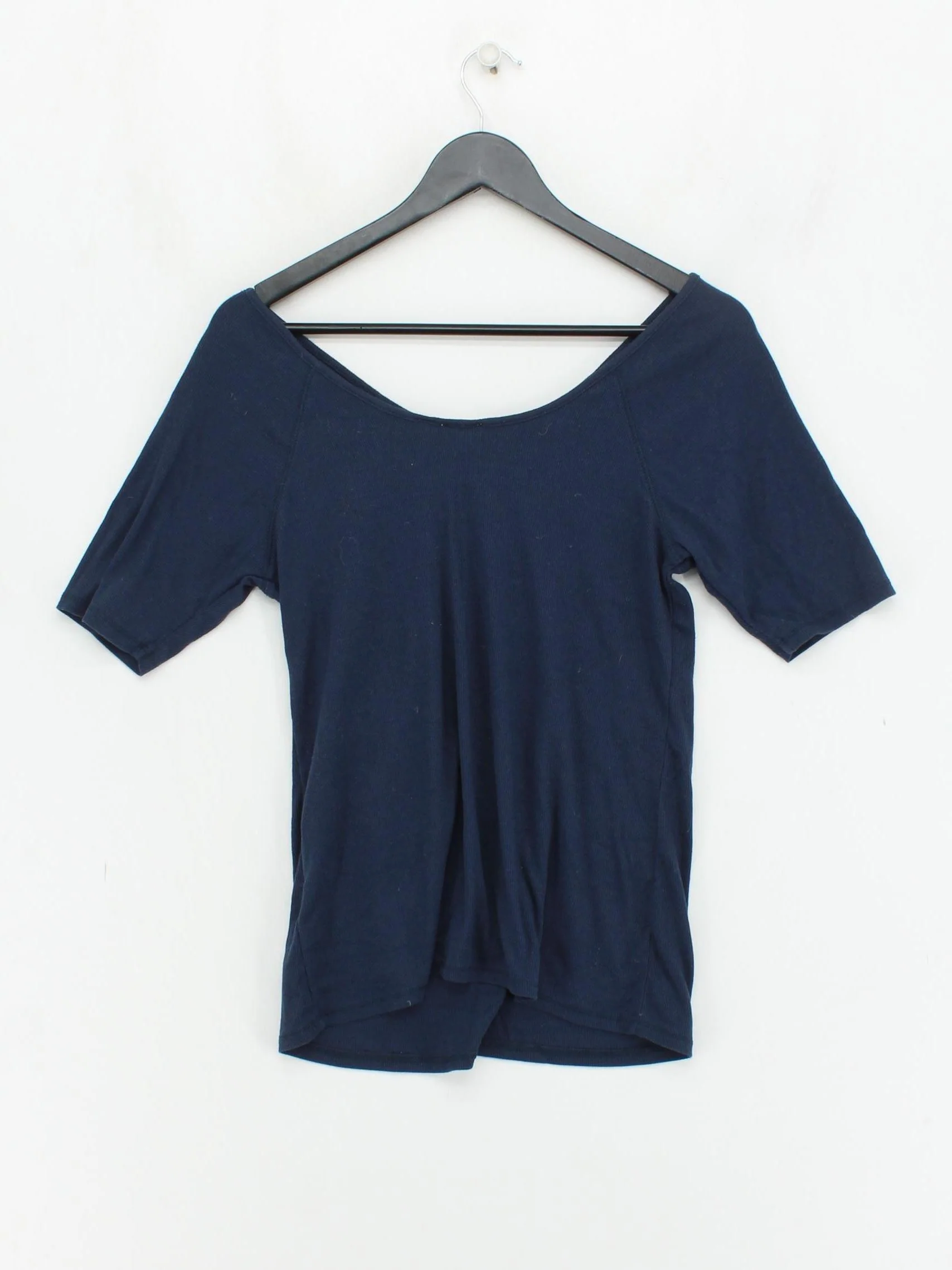 Anthropologie Women's T-Shirt M Blue Polyester with Cotton, Spandex Basic - Image 2
