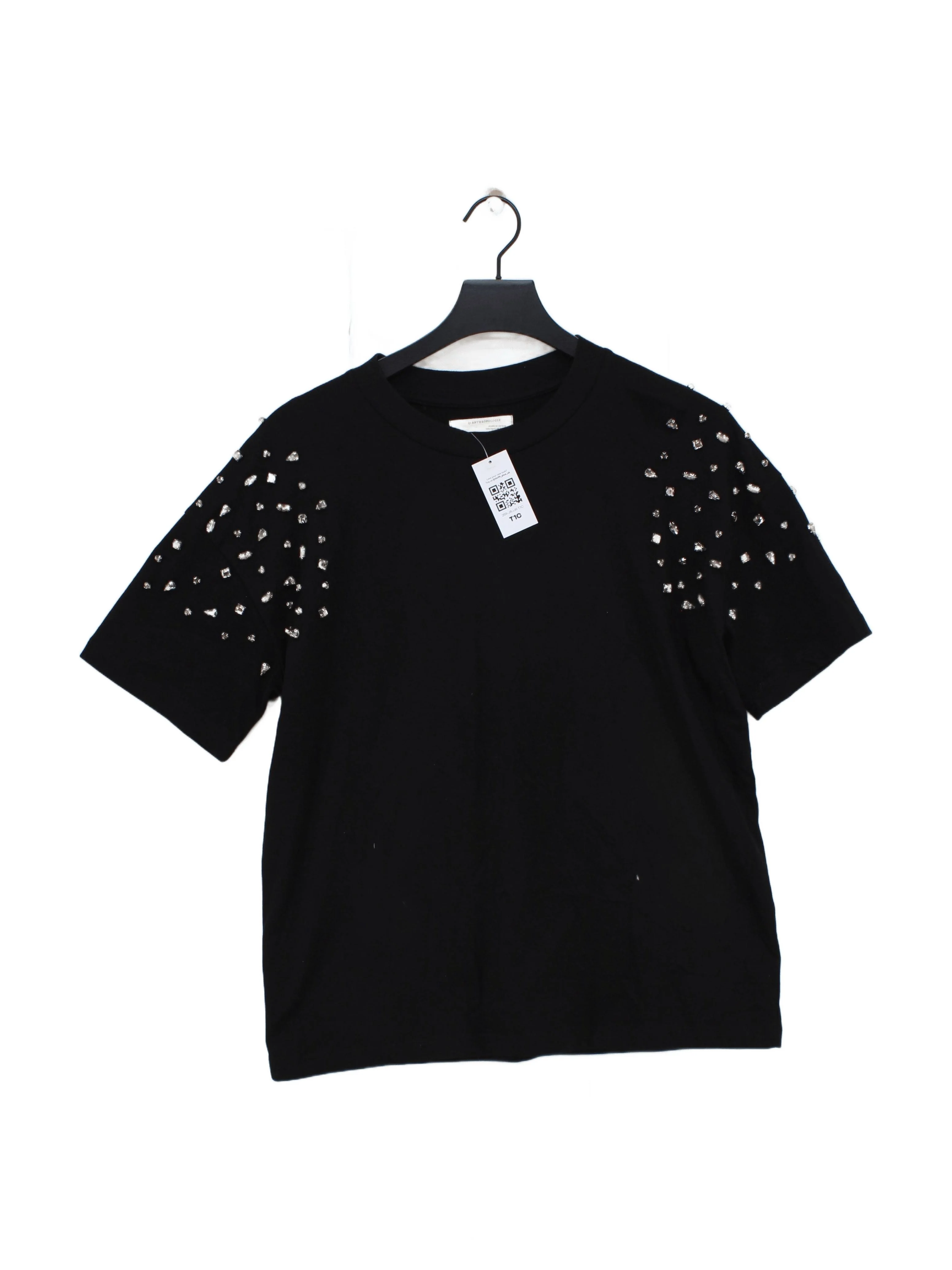 Anthropologie Women's T-Shirt S Black 100% Cotton Basic