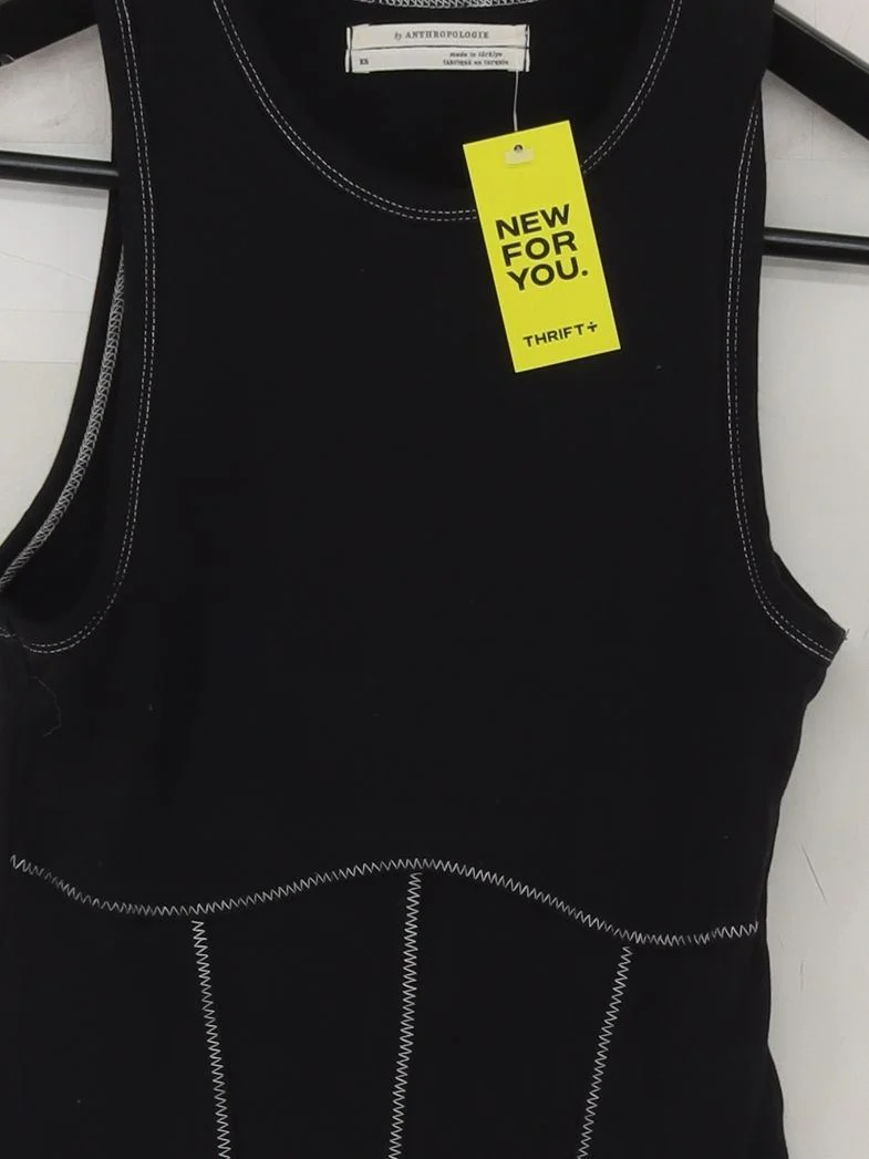Anthropologie Women's T-Shirt XS Black Viscose with Elastane Basic - Image 3