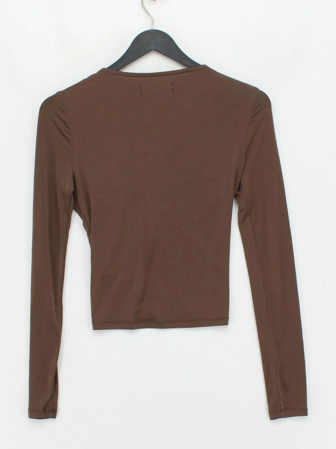 Anthropologie Women's Top UK 10 Brown Polyester with Elastane Basic - Image 2
