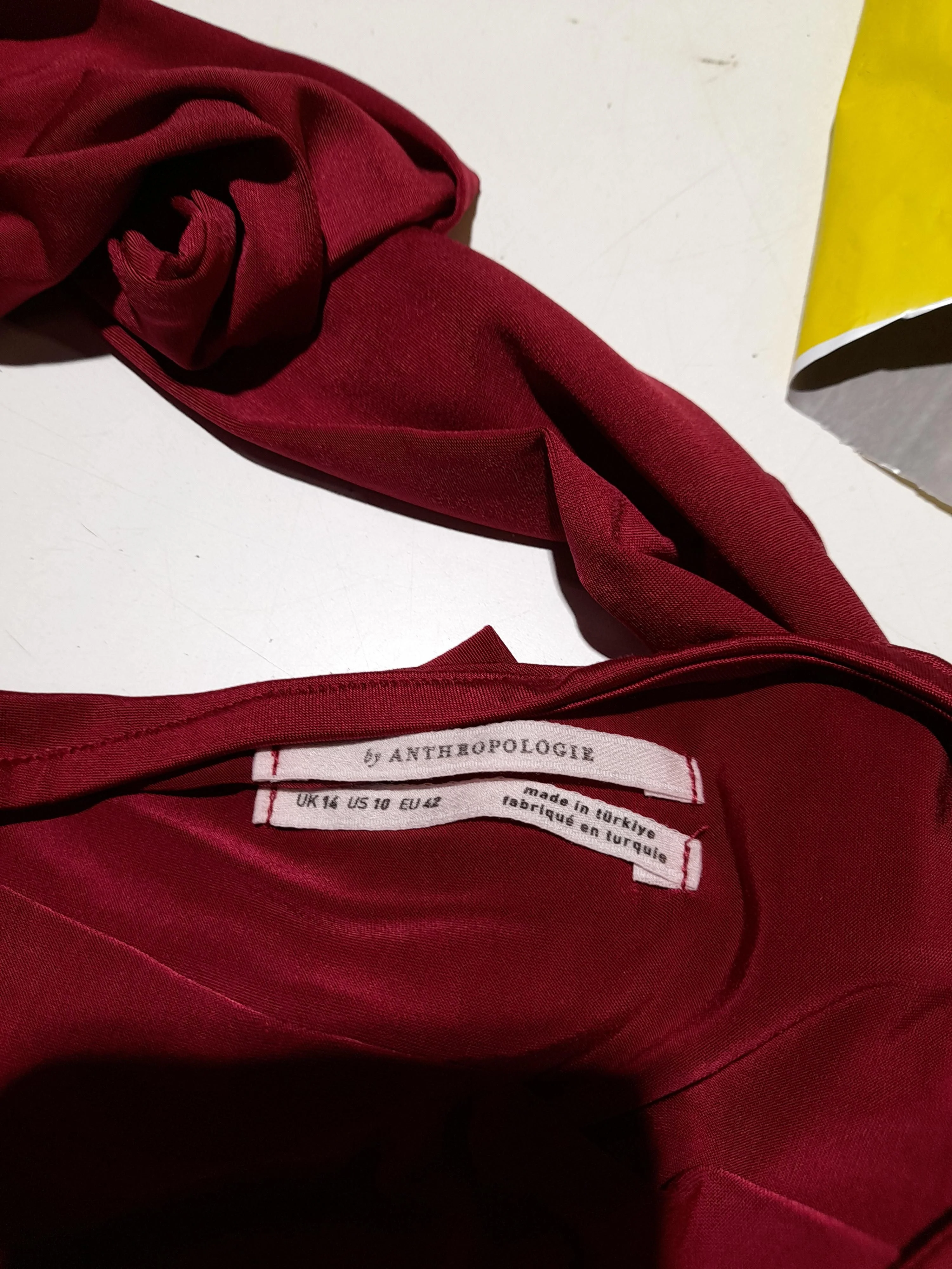 Anthropologie Women's Top UK 14 Red Polyester with Elastane Basic - Image 6