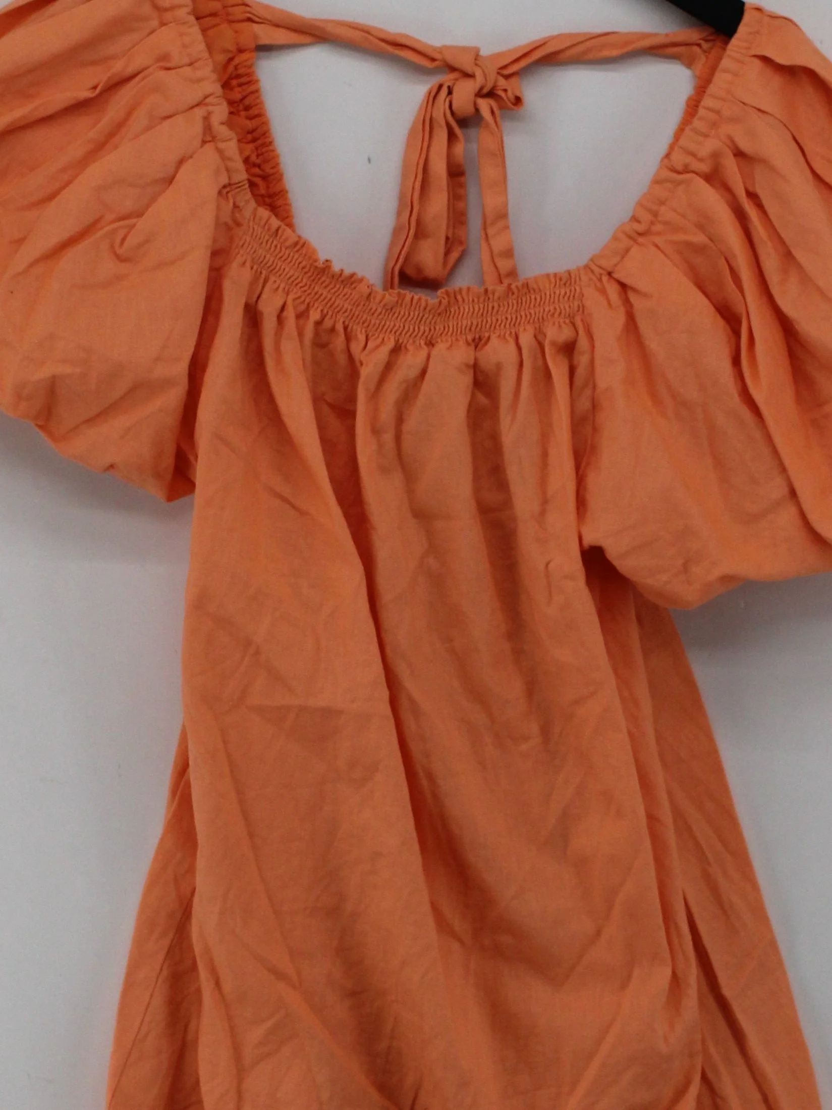 Anthropologie Women's Top UK 8 Orange Linen with Cotton, Viscose Basic - Image 3