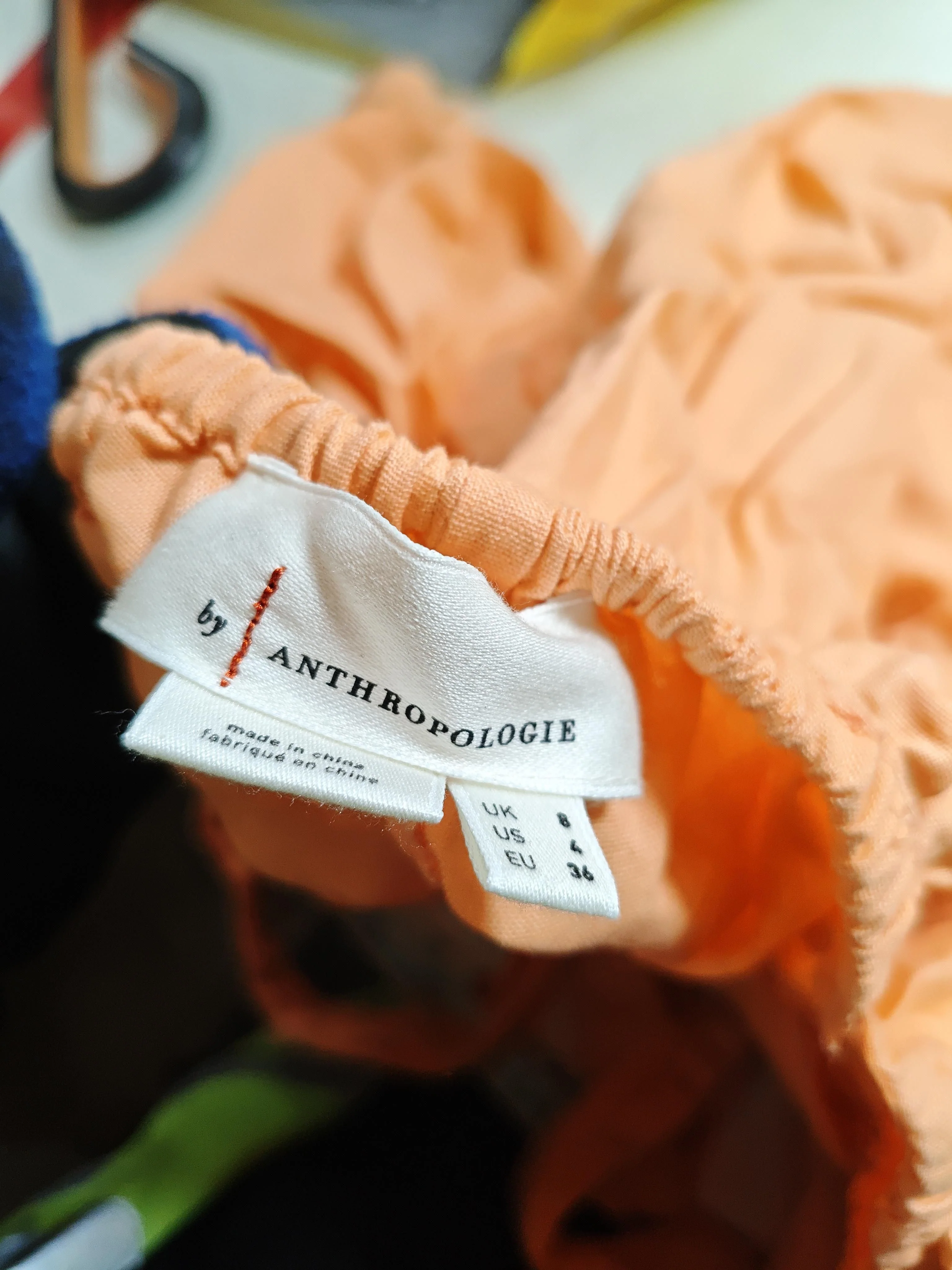 Anthropologie Women's Top UK 8 Orange Linen with Cotton, Viscose Basic - Image 5